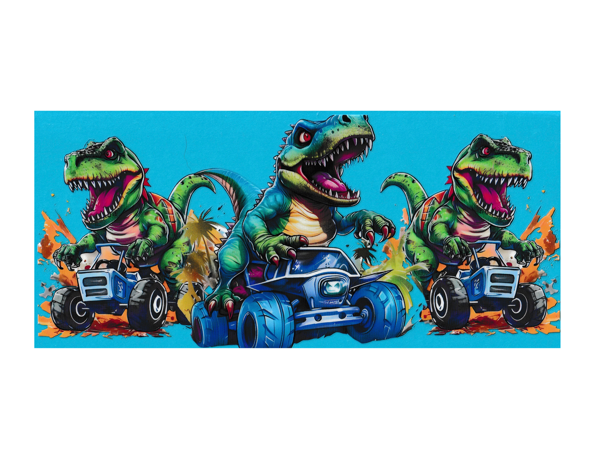 16oz Cup Wraps Dino Riding Monster Truck