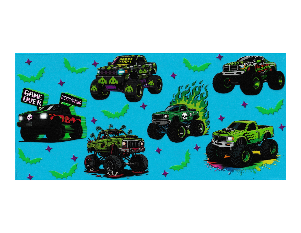 16oz Cup Wrap Game Over Monster Truck
