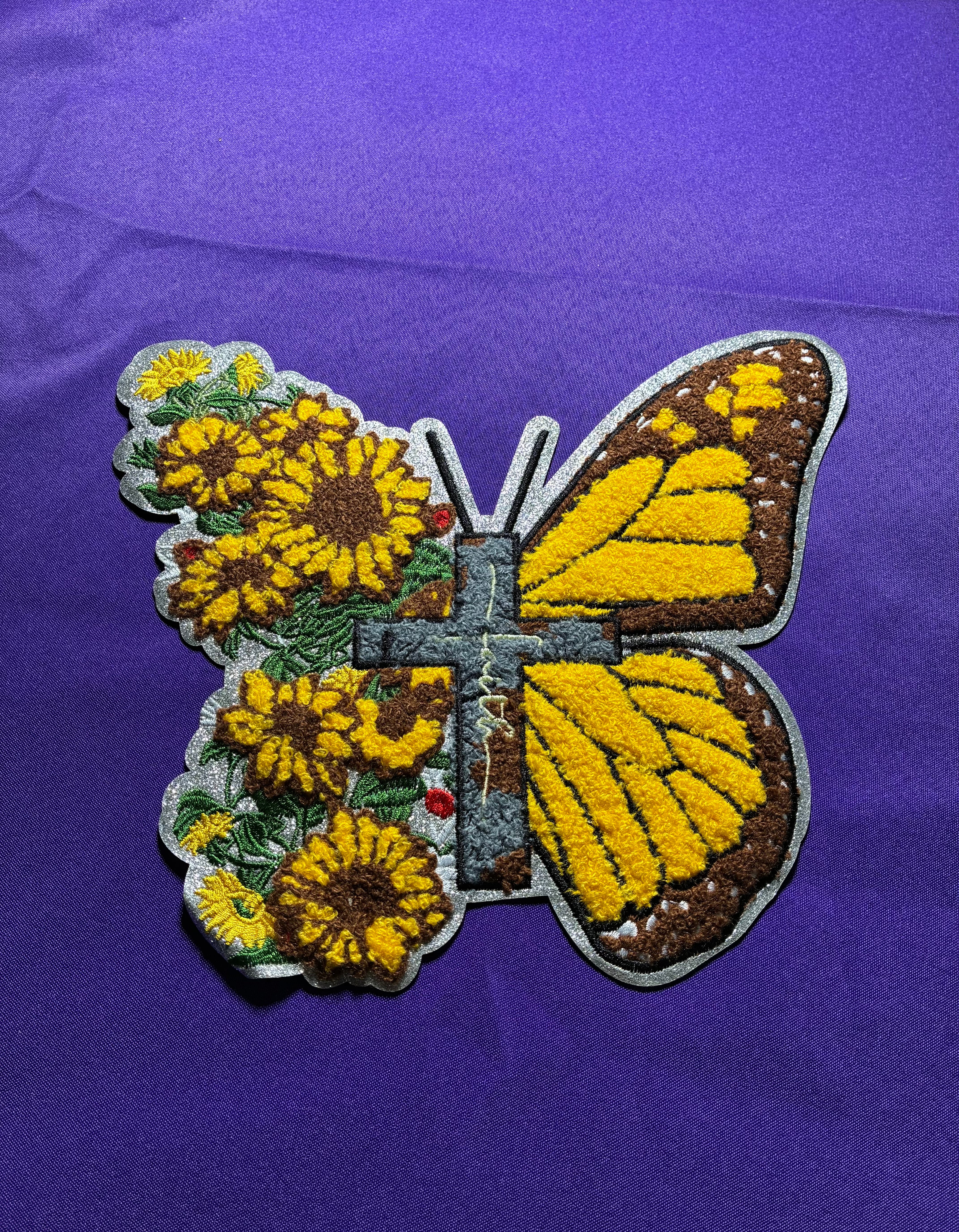 Faith Butterfly Chenille Patch