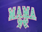 Light Blue Mama with Bow Sequin Patch