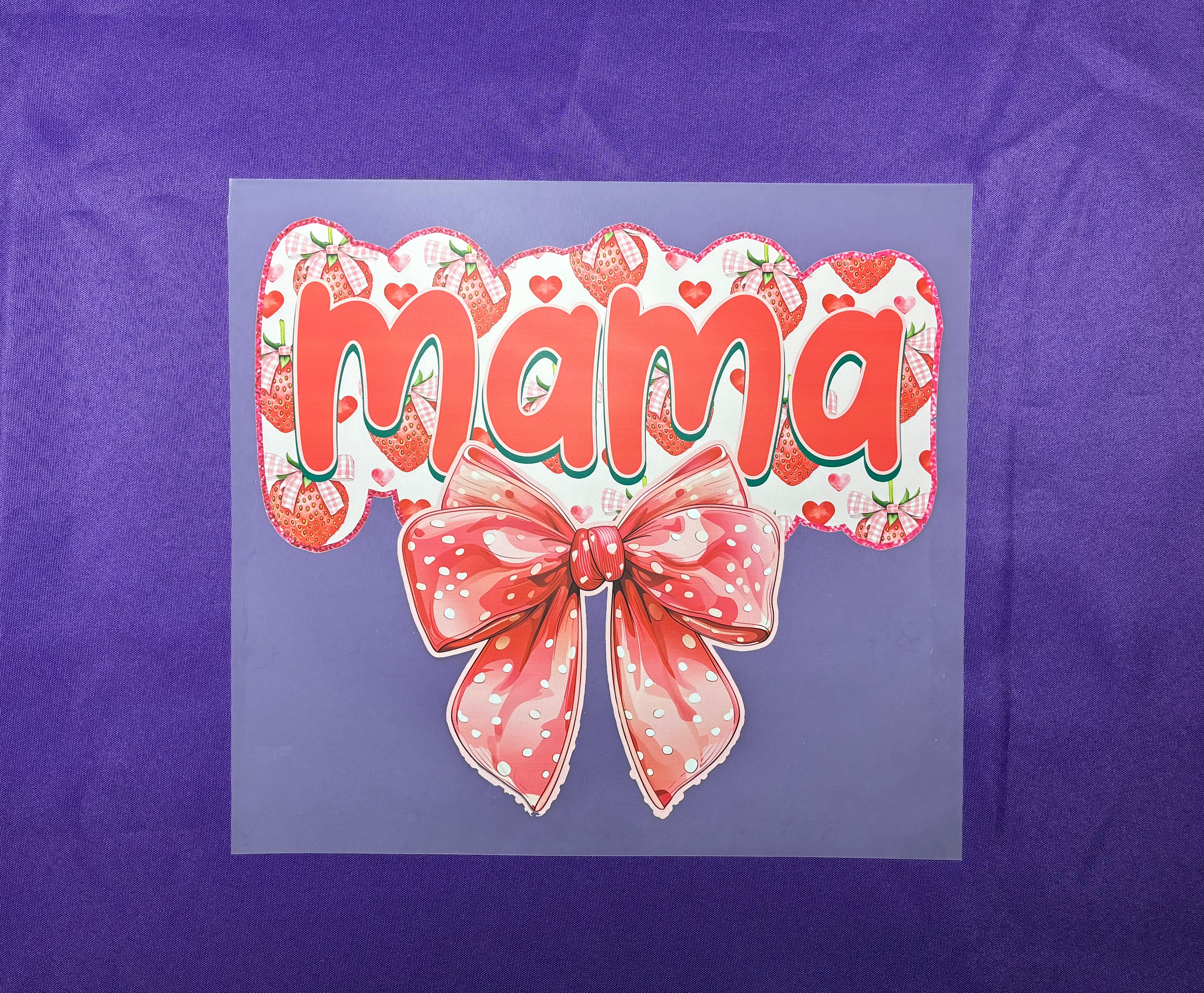 Strawberry and Bow Mama Shirt Transfer