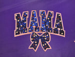 Dark Blue Mama with Bow Sequin Patch