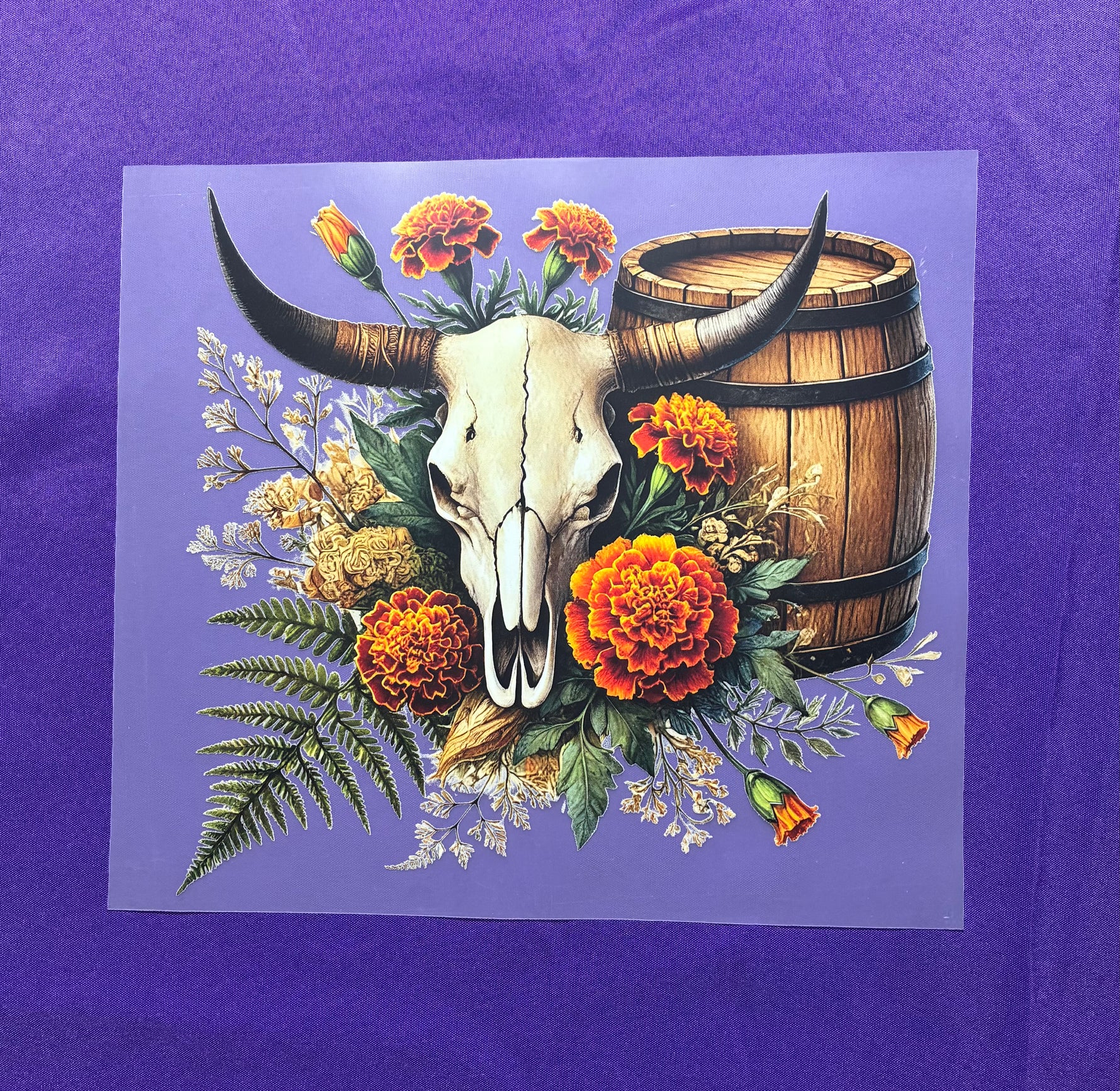 Cow Skull and Barrel Shirt Transfers