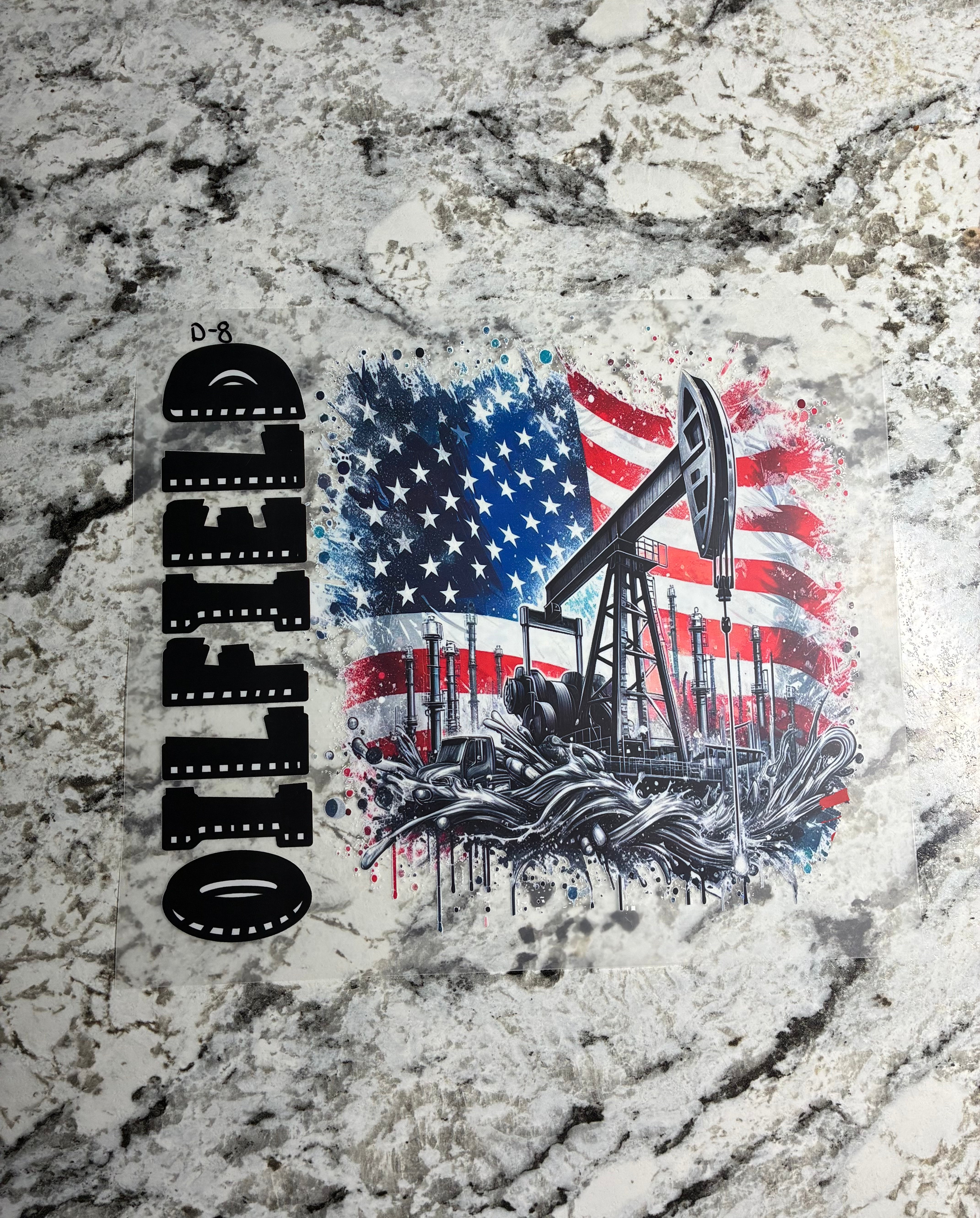 Oilfield with Flag Shirt Transfer