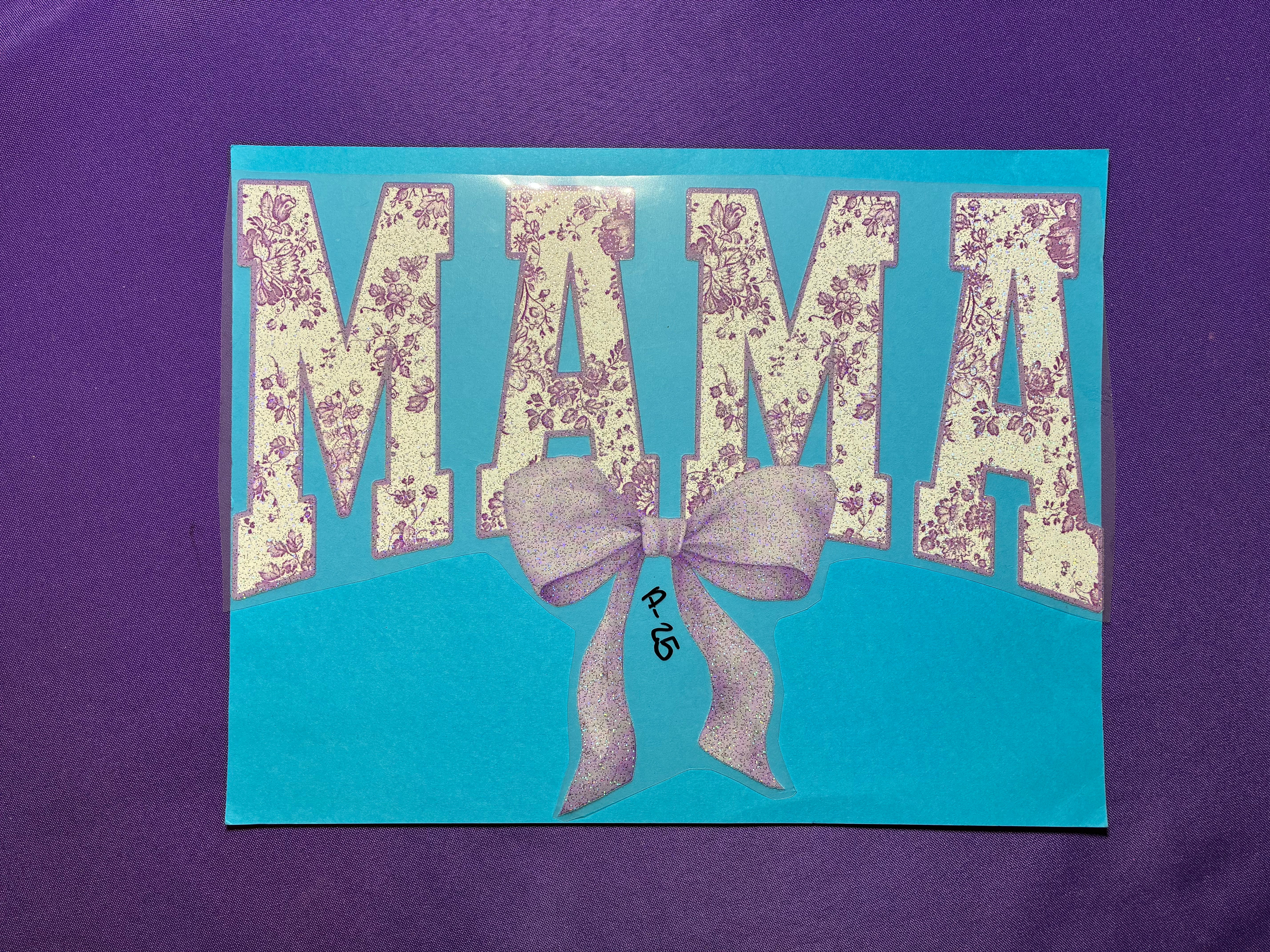 Purple Mama with Bow Glitter