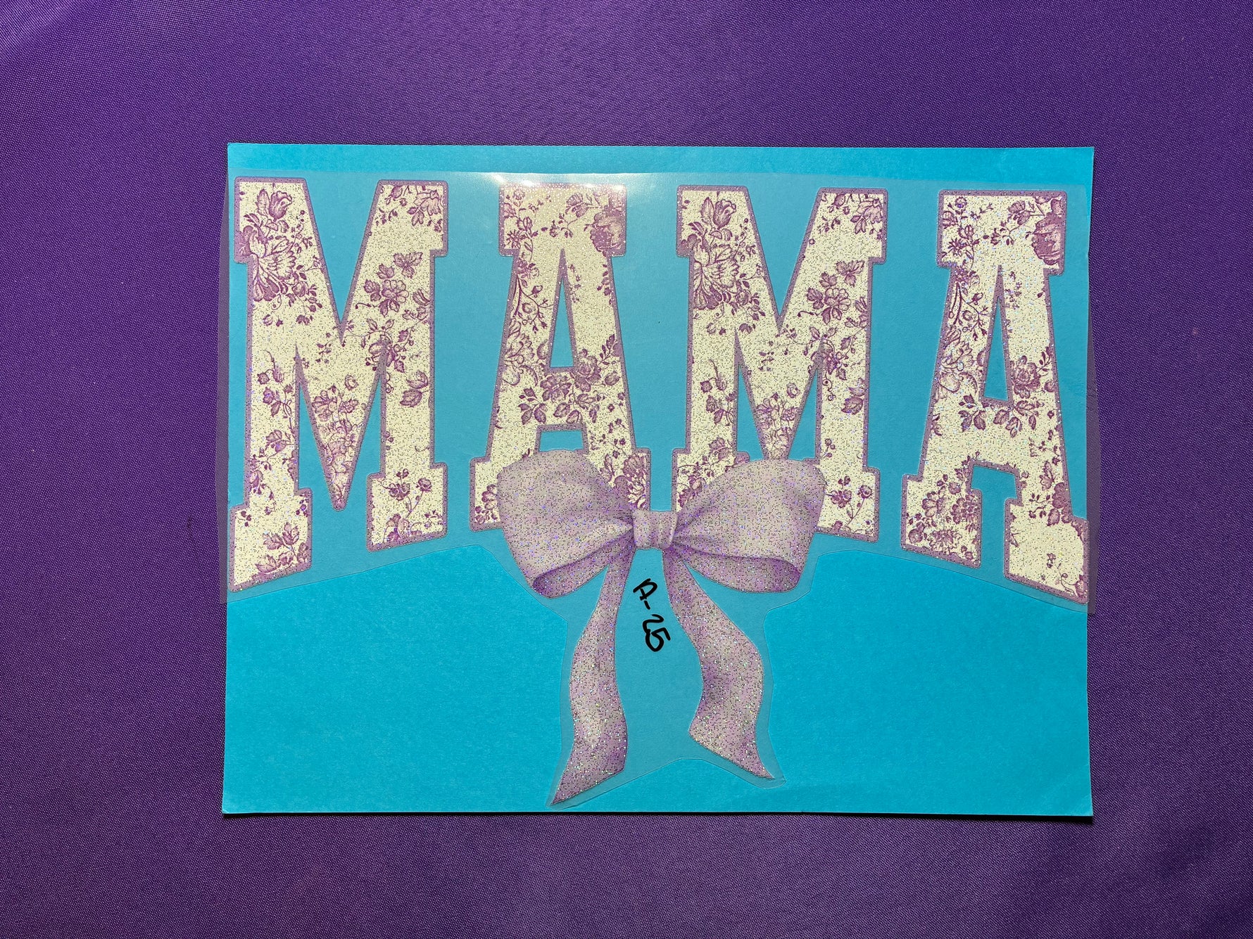 Purple Mama with Bow Glitter