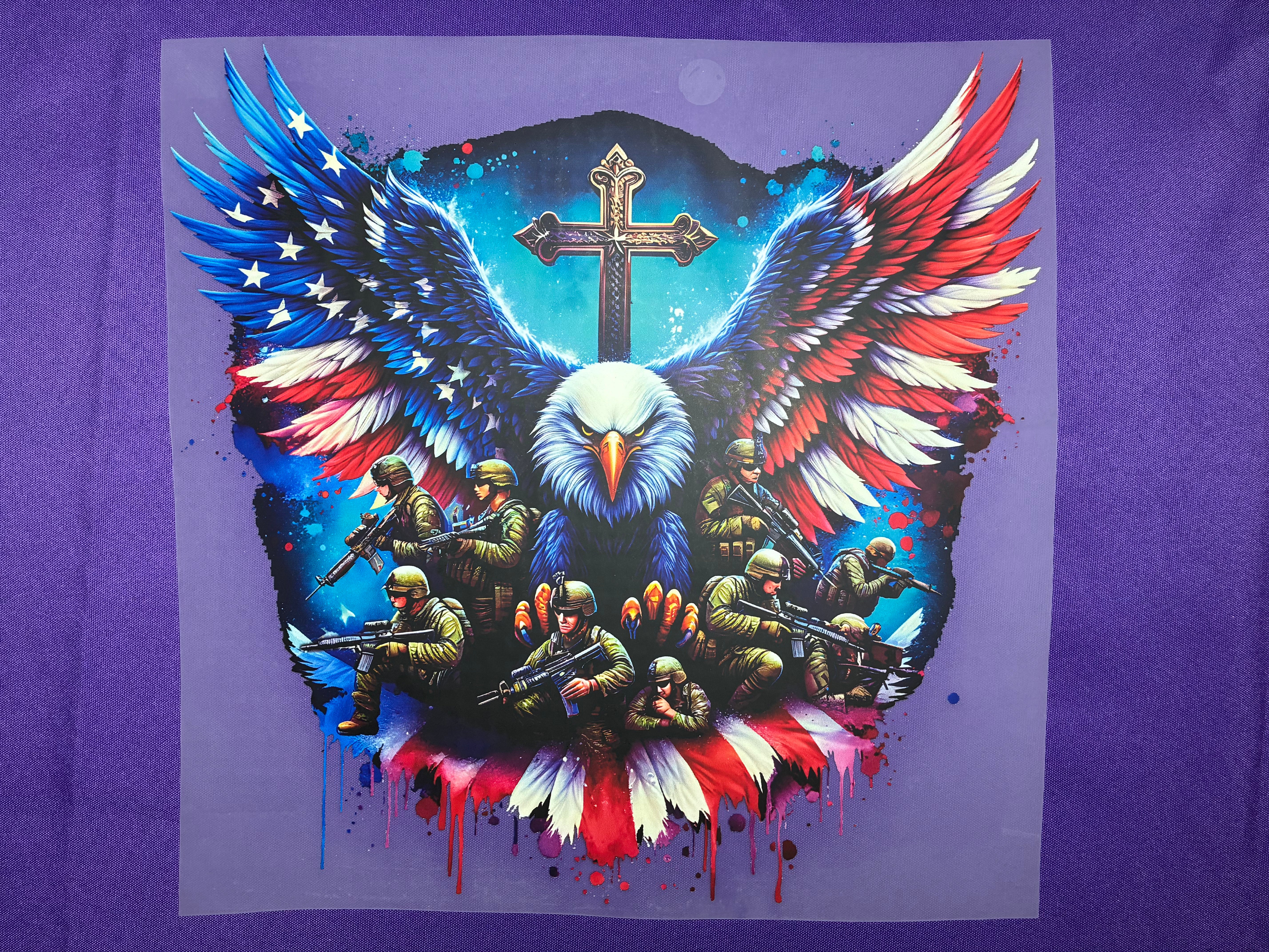 USA Eagle and Military Shirt Transfer