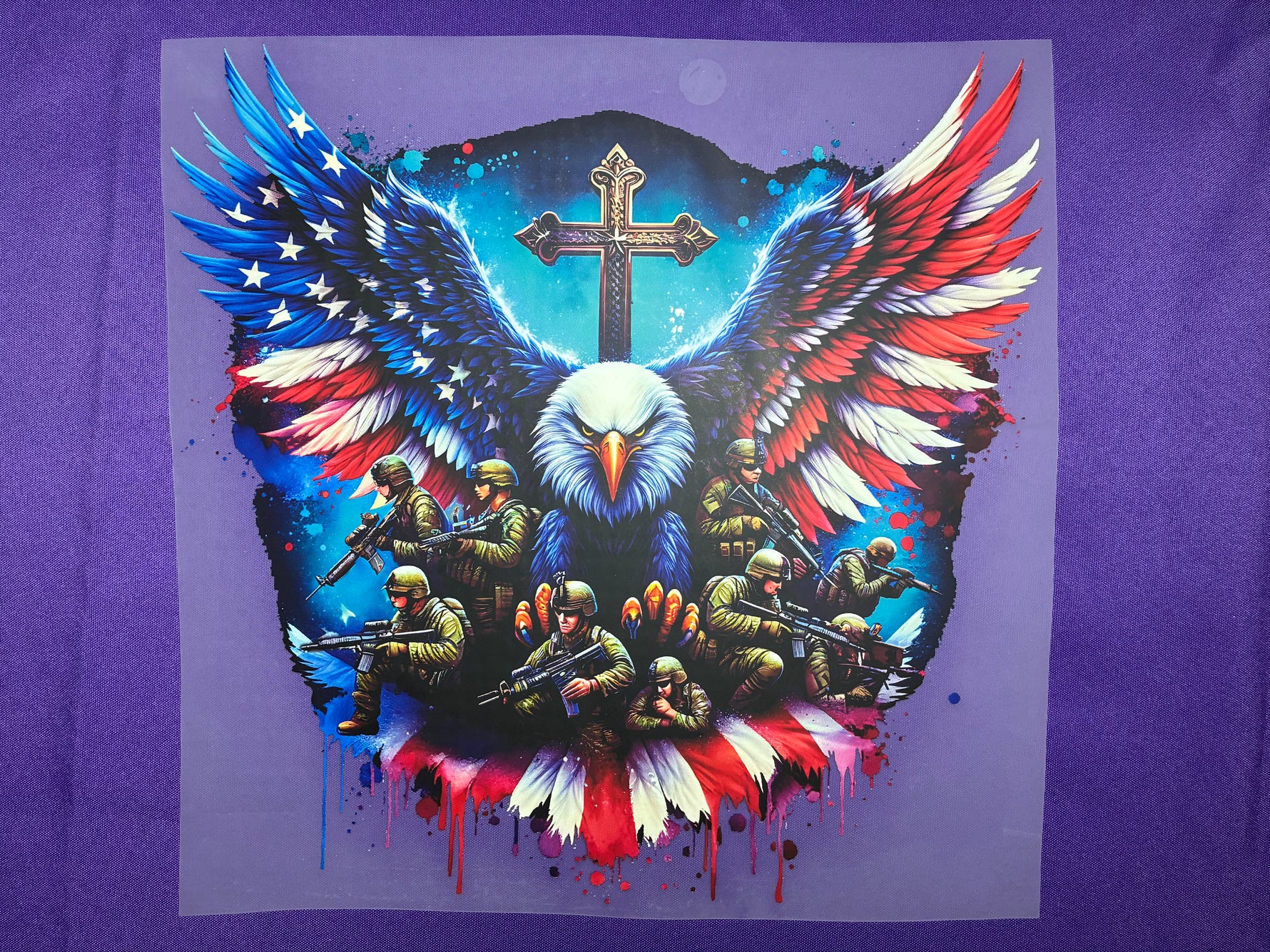 USA Eagle and Military Shirt Transfer