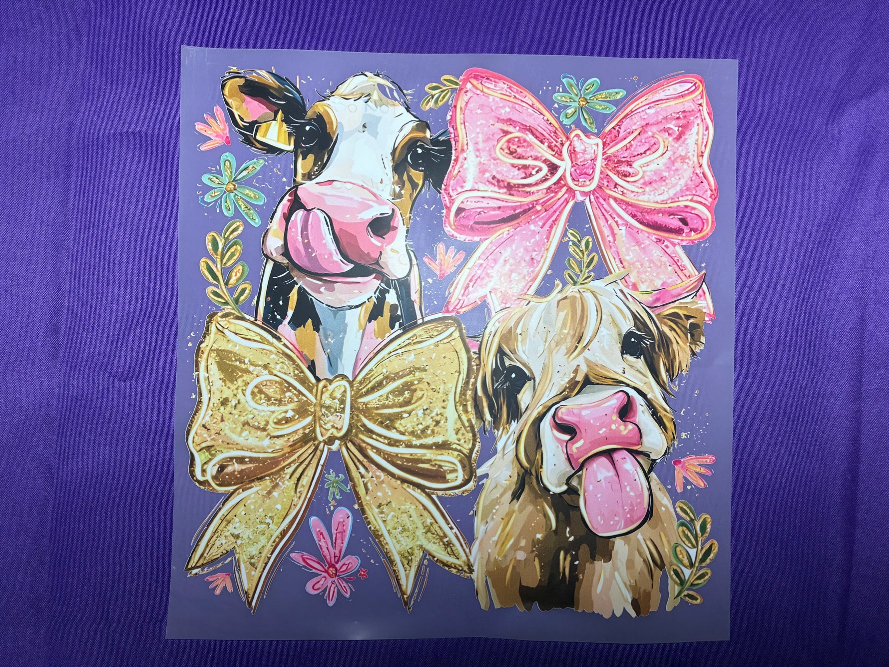 Cows and Pink Bows Shirt Transfers