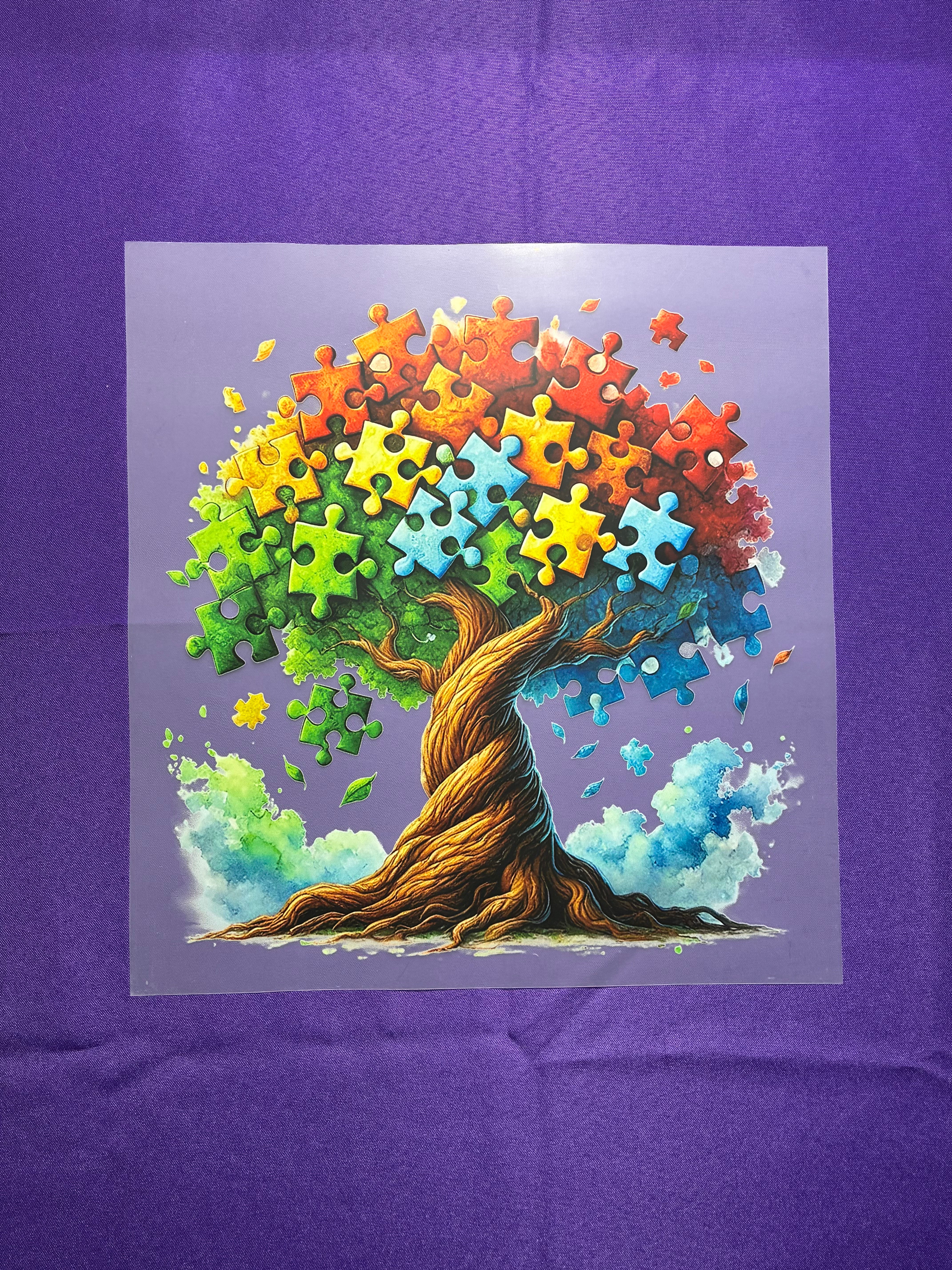 Autism Awareness Tree Shirt Transfer