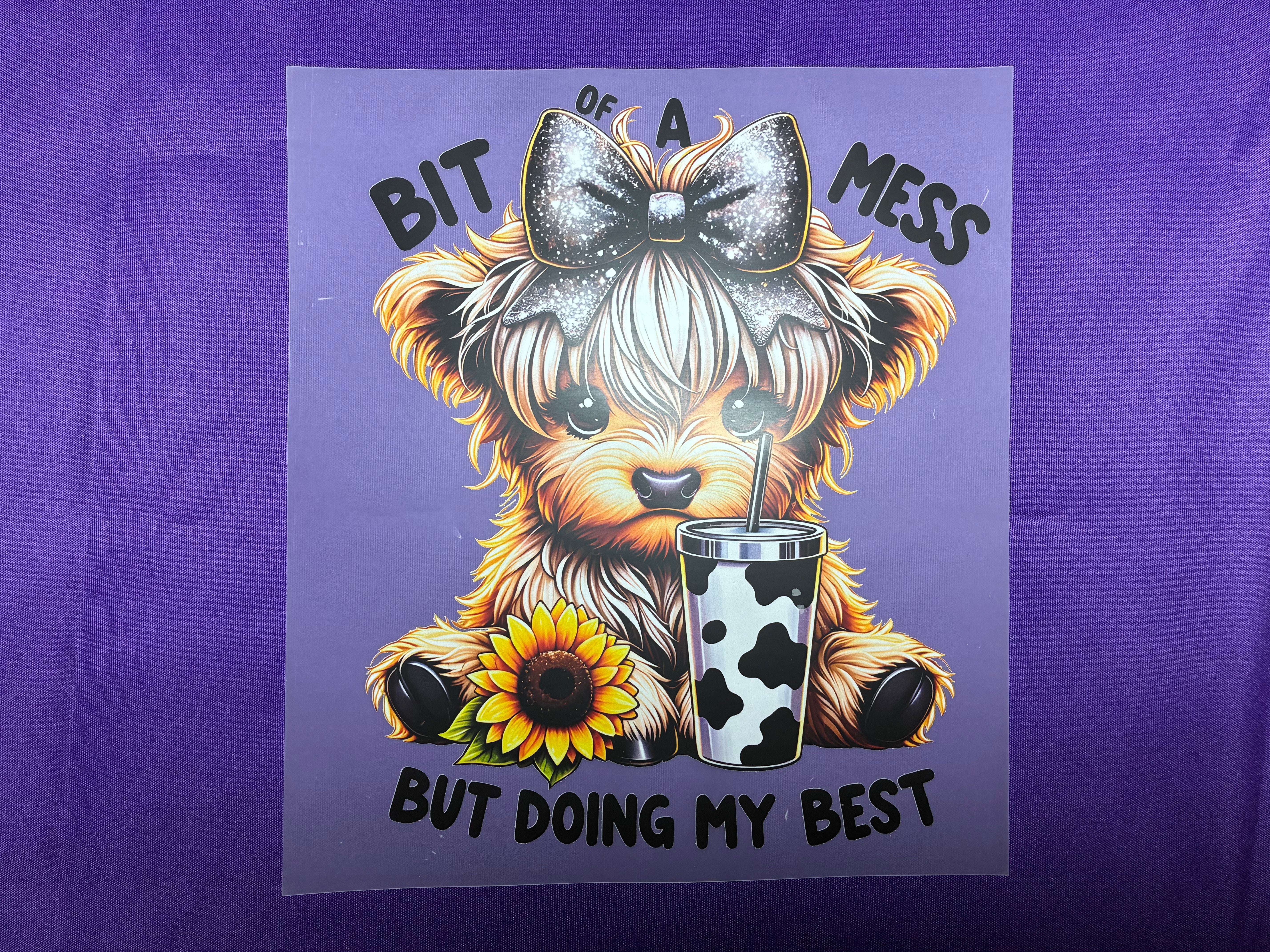 Bit of a Mess Cow Shirt Transfers