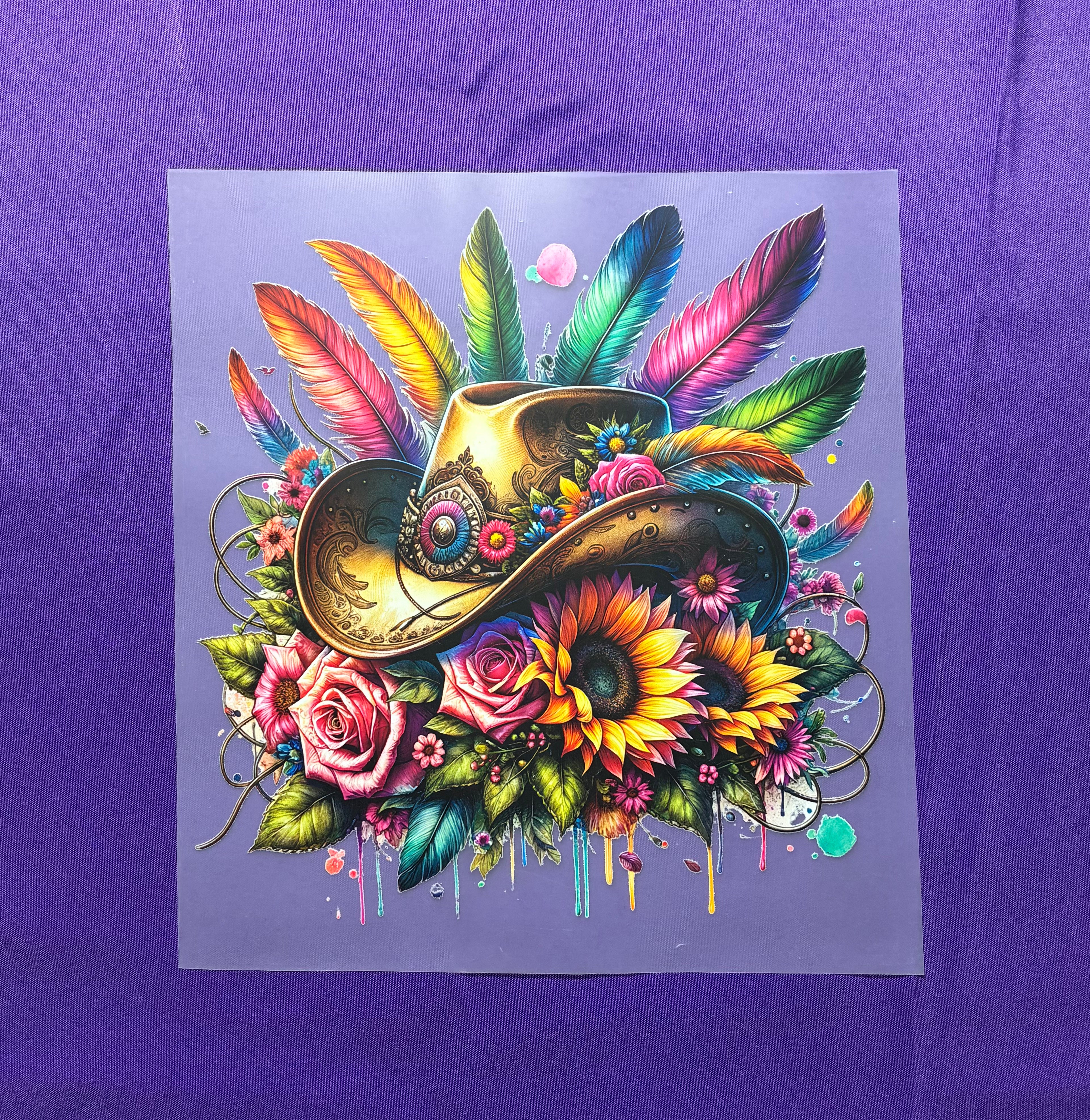 Cowboy Hat + Feathers Shirt Transfer