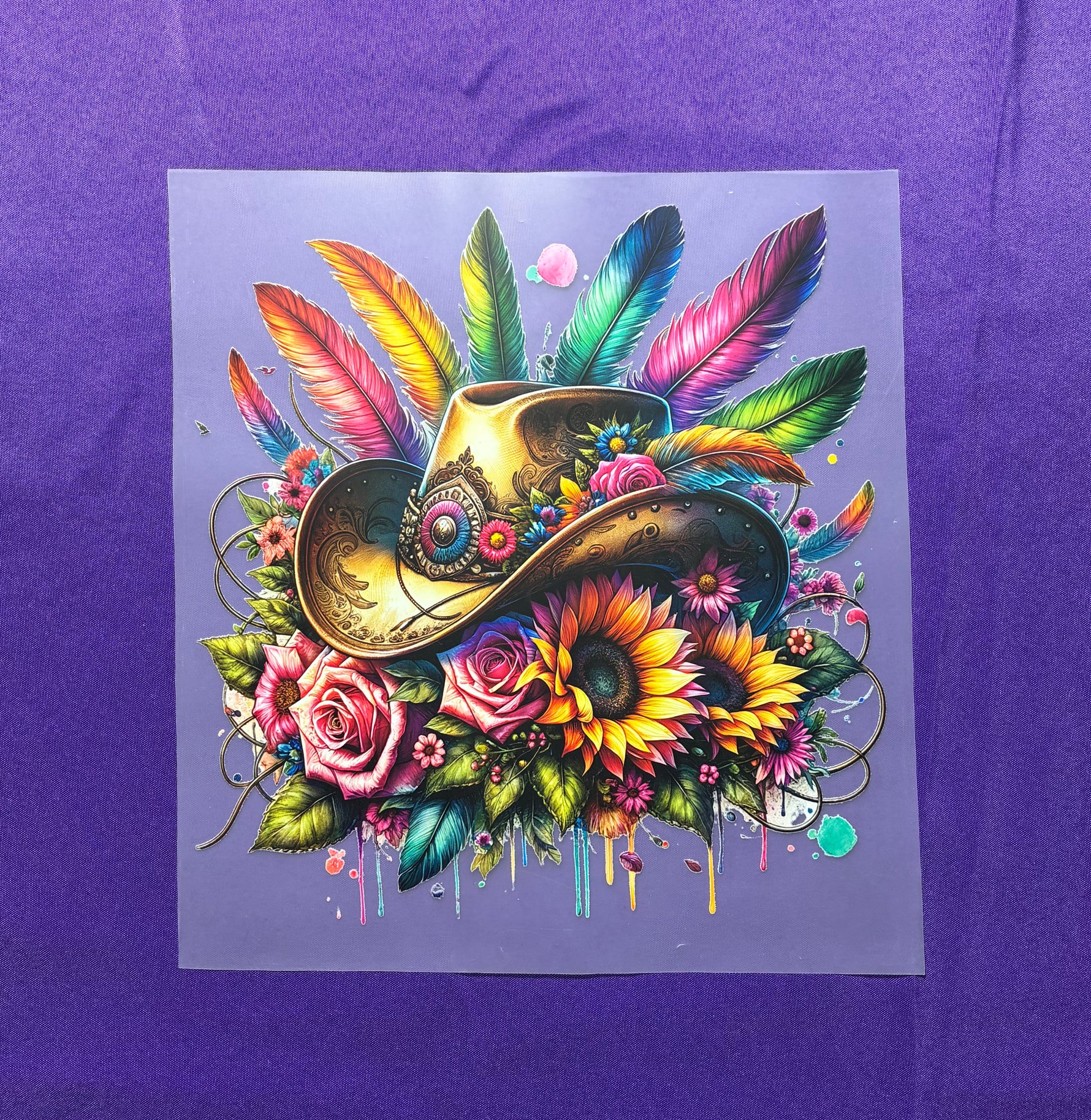 Cowboy Hat + Feathers Shirt Transfer