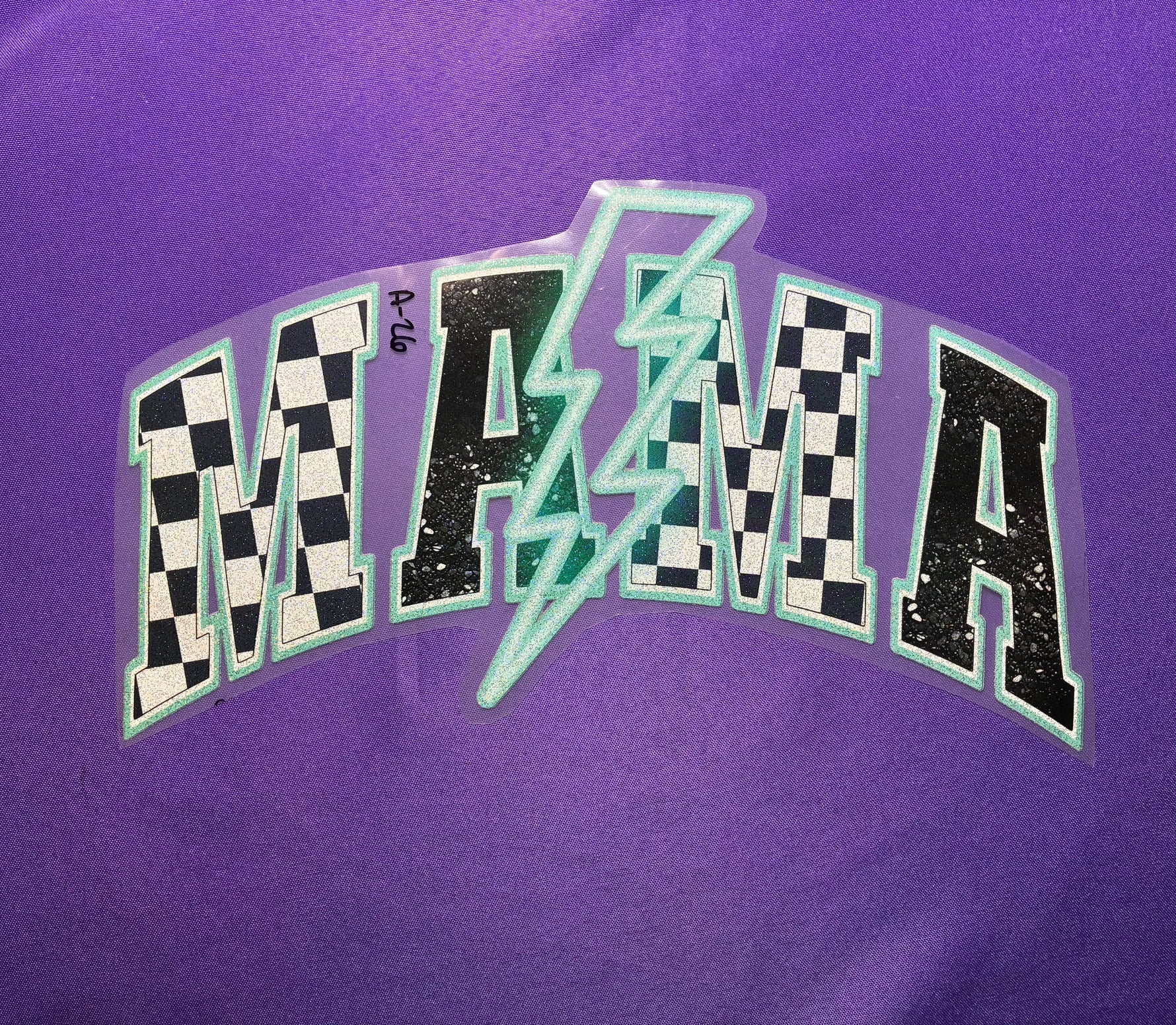 Teal Mama with Lightening Bolt