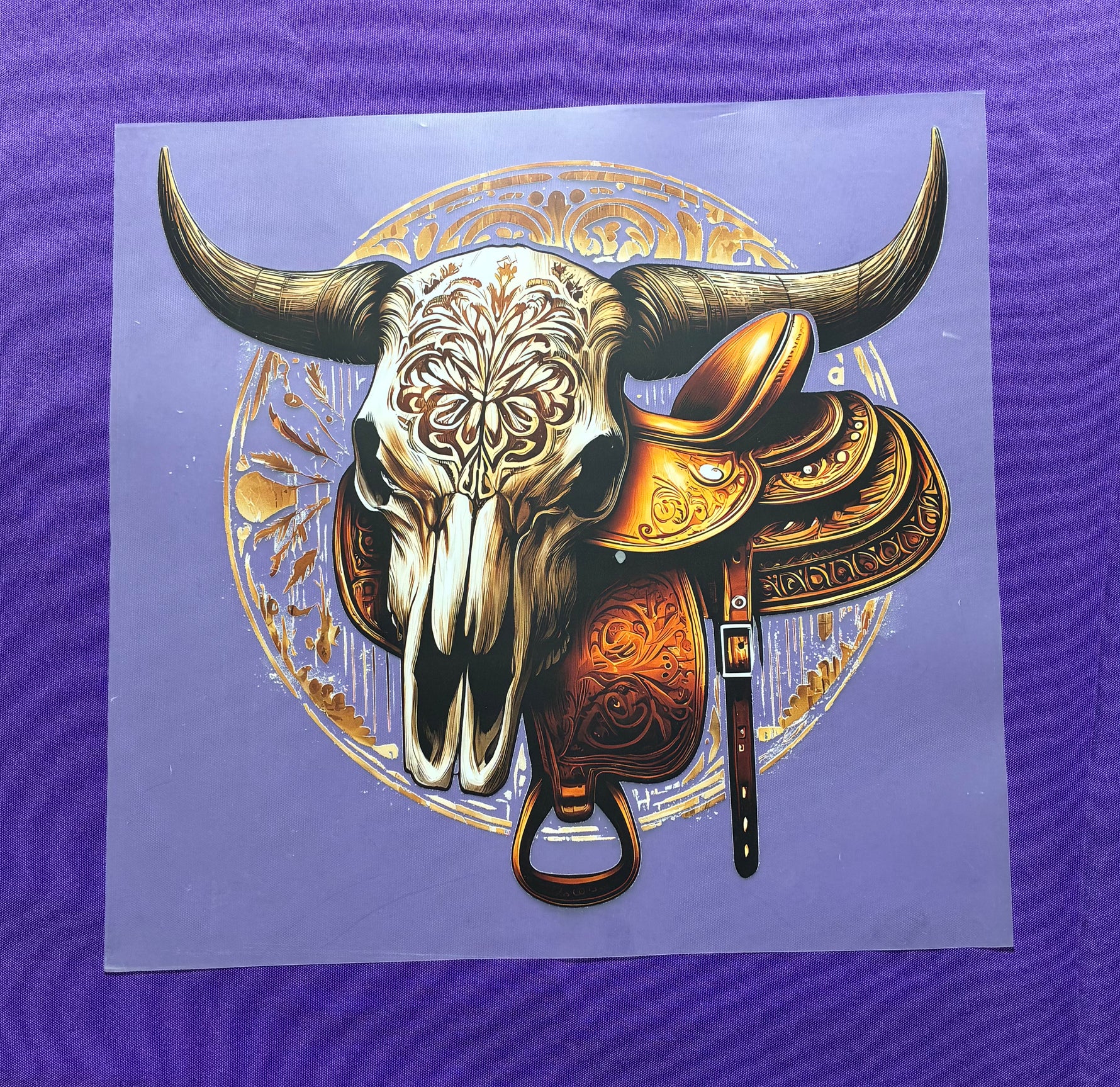 Cow Skull + Saddle Shirt Transfers