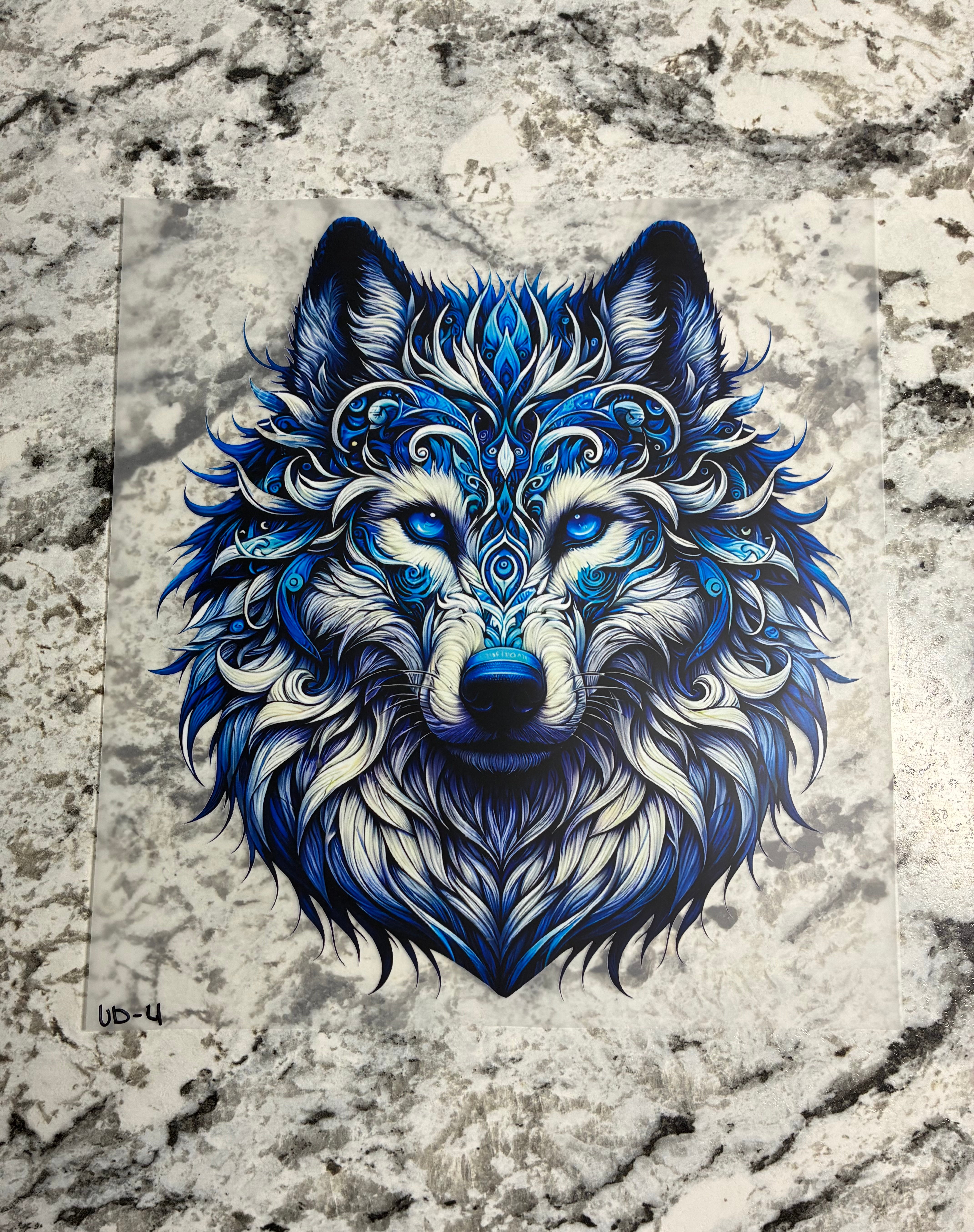 Blue Wolf  Head Shirt Transfers