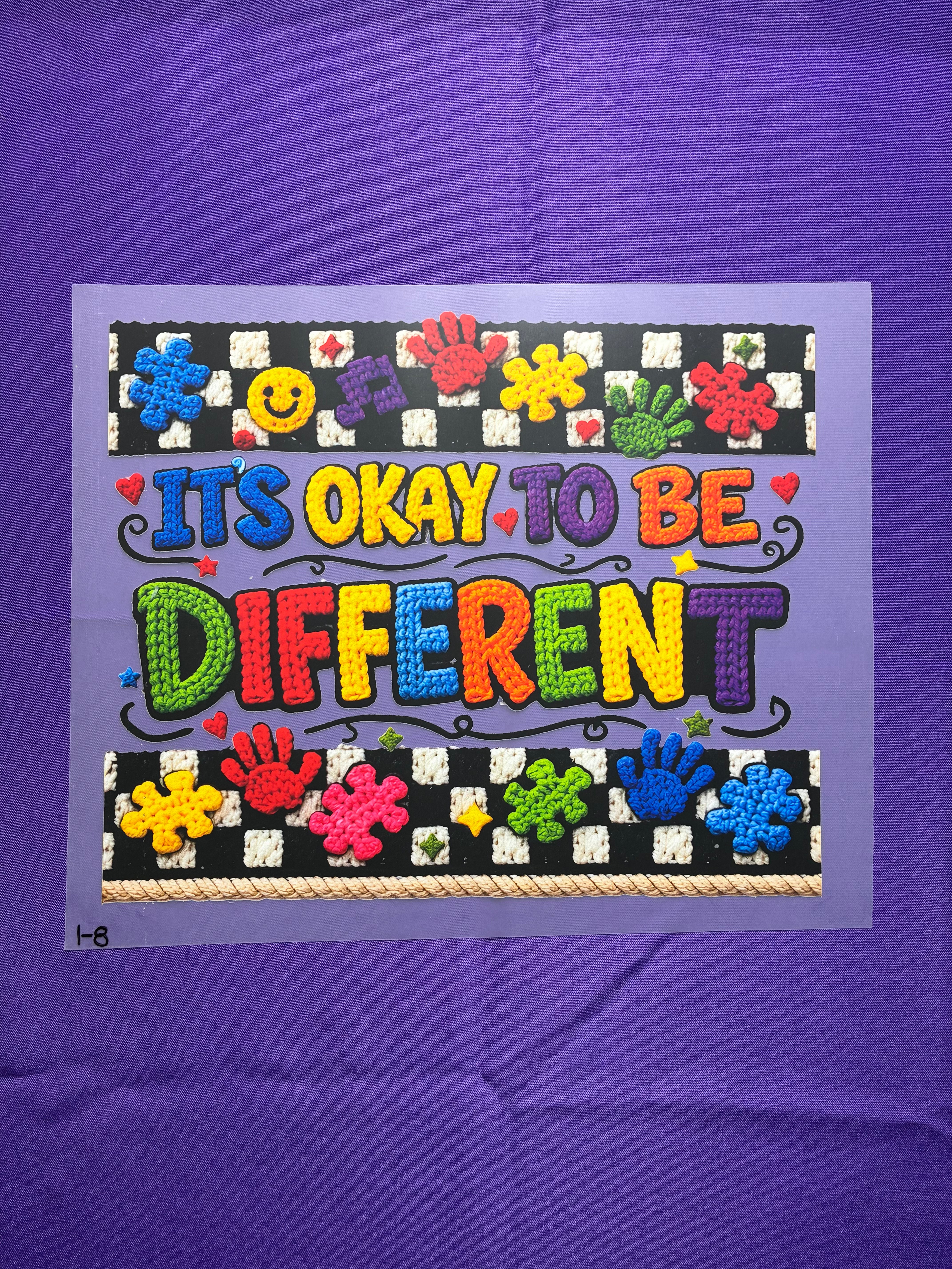 Crochet It’s ok to be Different Shirt Transfer