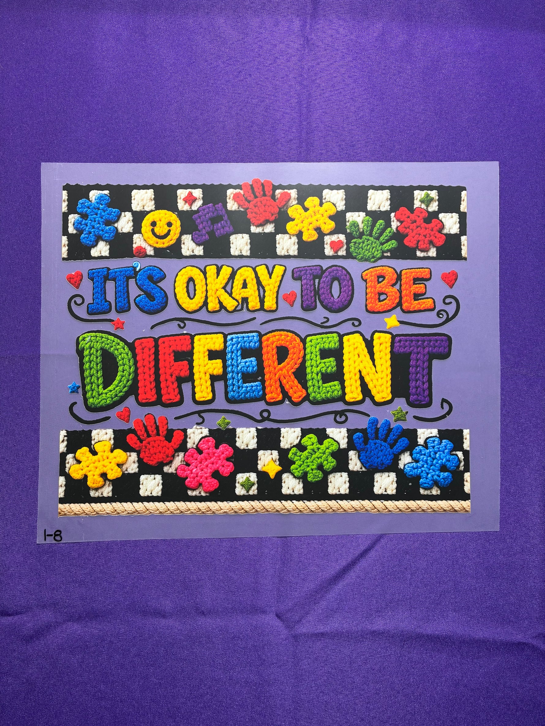 Crochet It’s ok to be Different Shirt Transfer