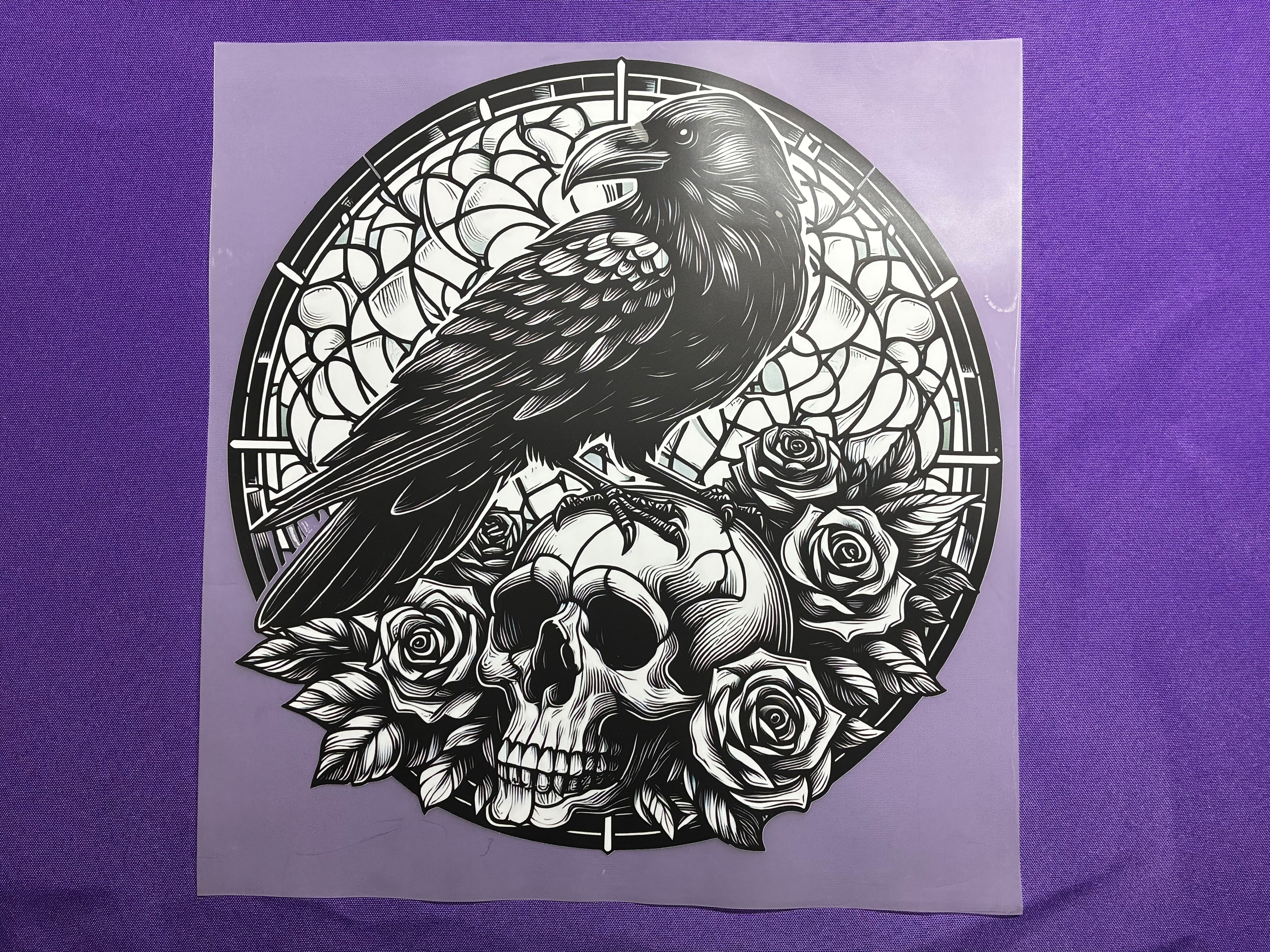 Crow with Skull Shirt Transfer