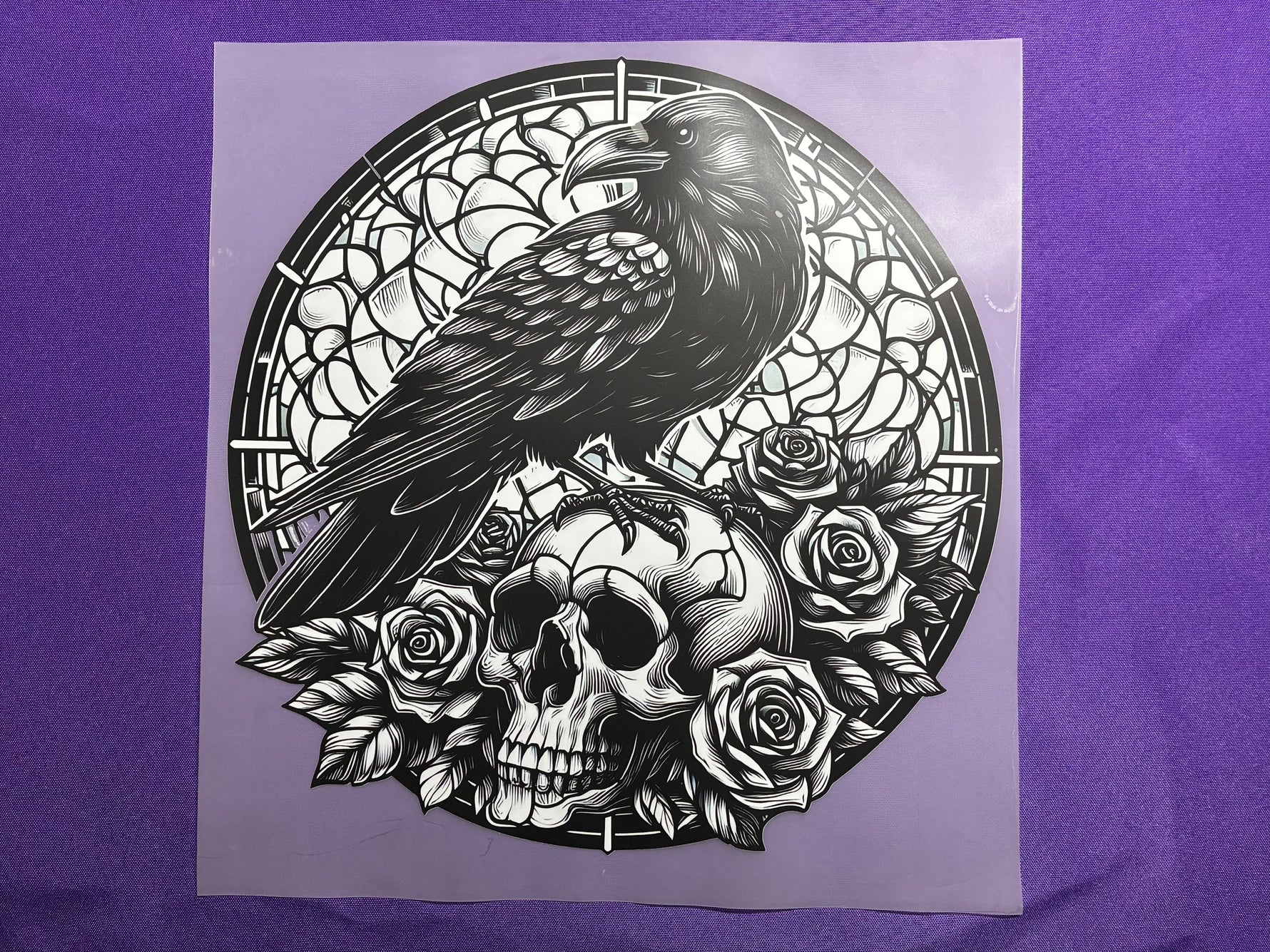 Crow with Skull Shirt Transfer