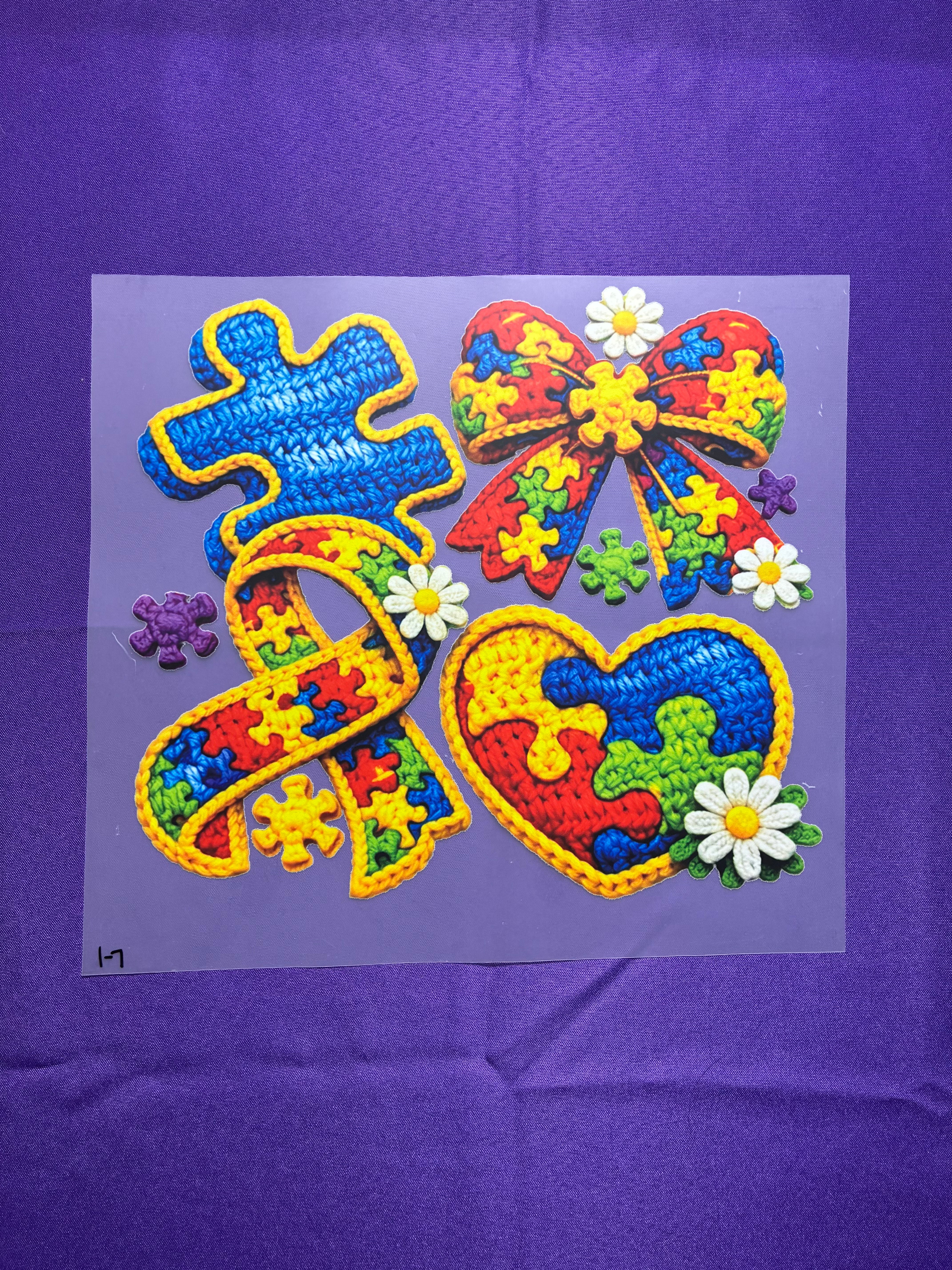 Crochet Autism Awareness Shirt Transfer