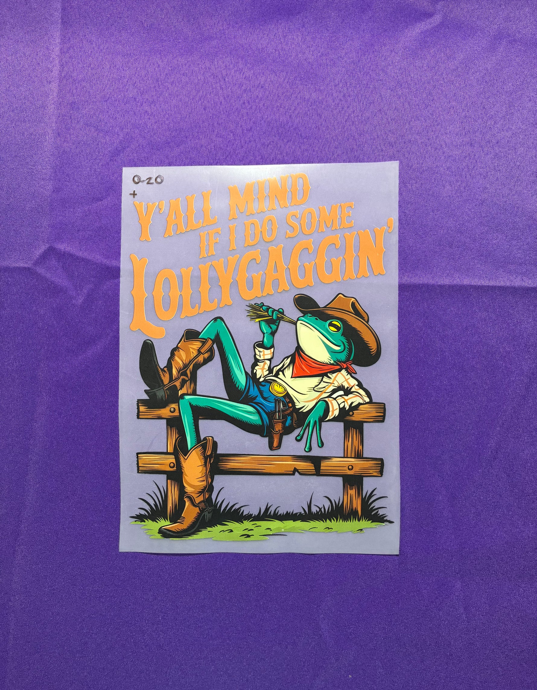 Lollygaggin’ #20 Shirt Transfer