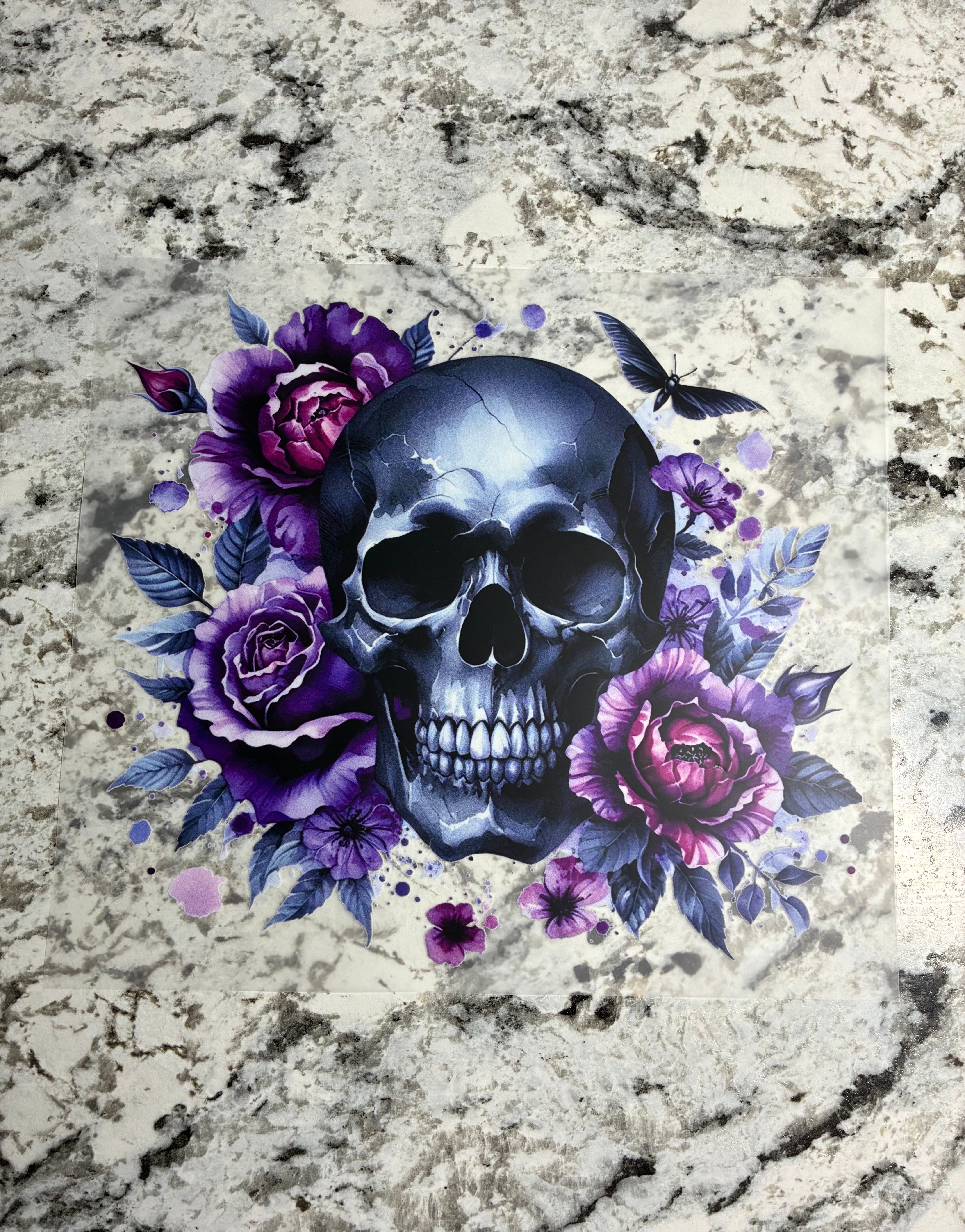 Skull + Flowers Shirt Transfer