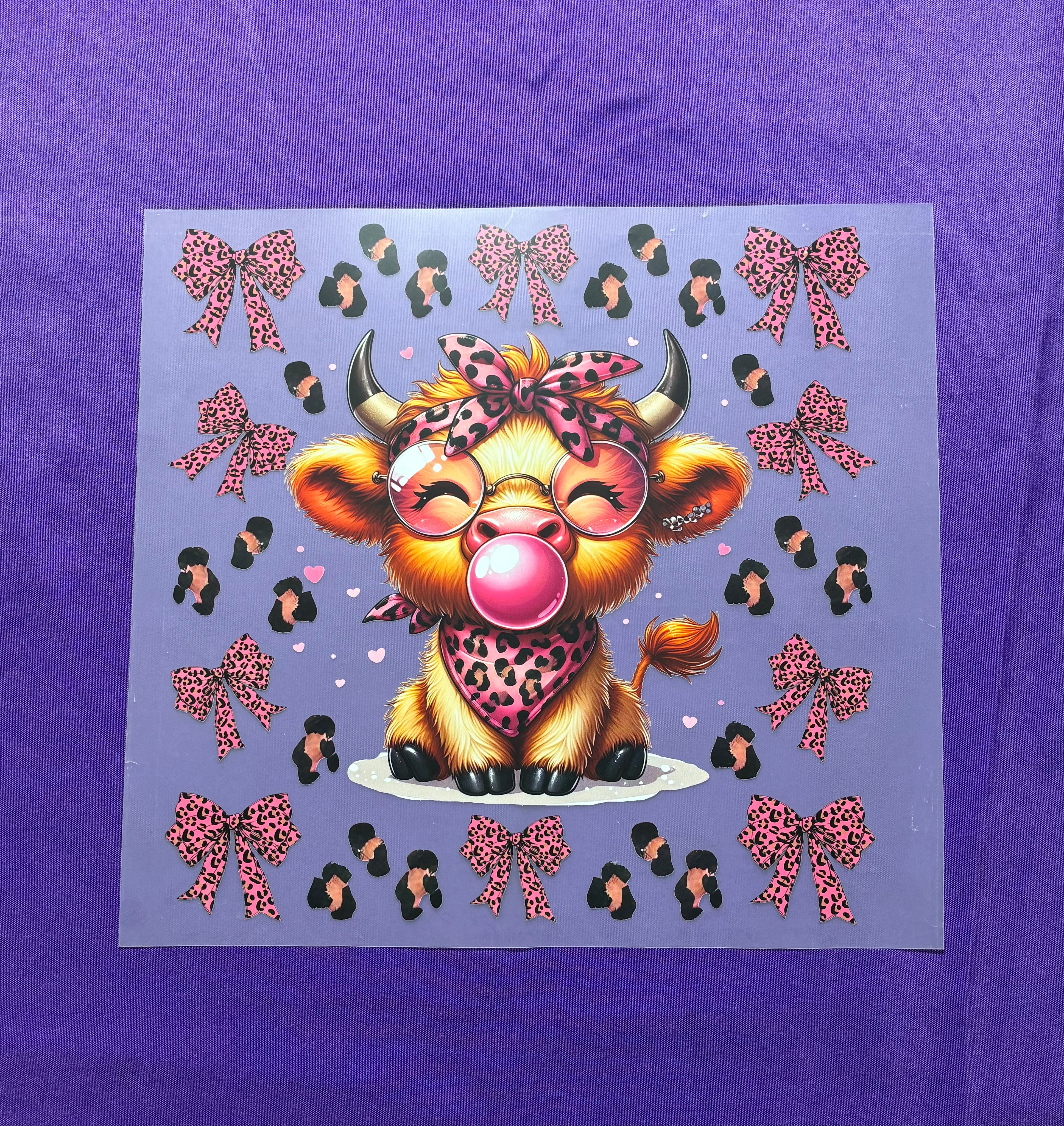 Cow with Bubblegum Shirt Transfer