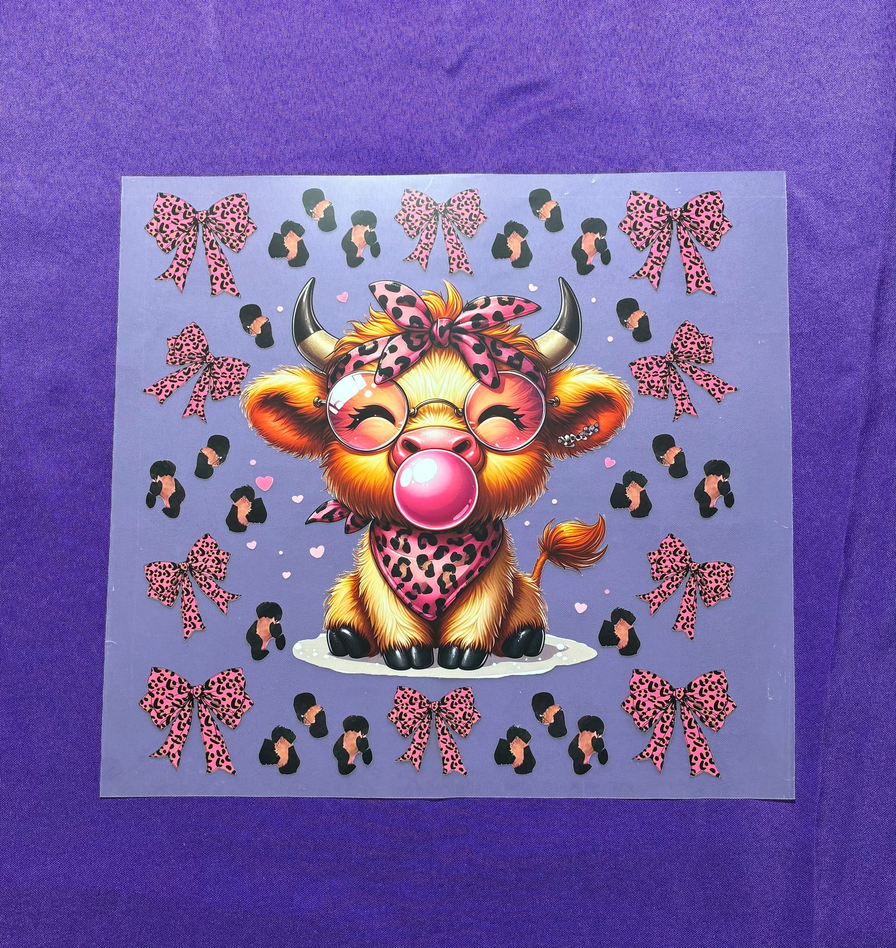 Cow with Bubblegum Shirt Transfer