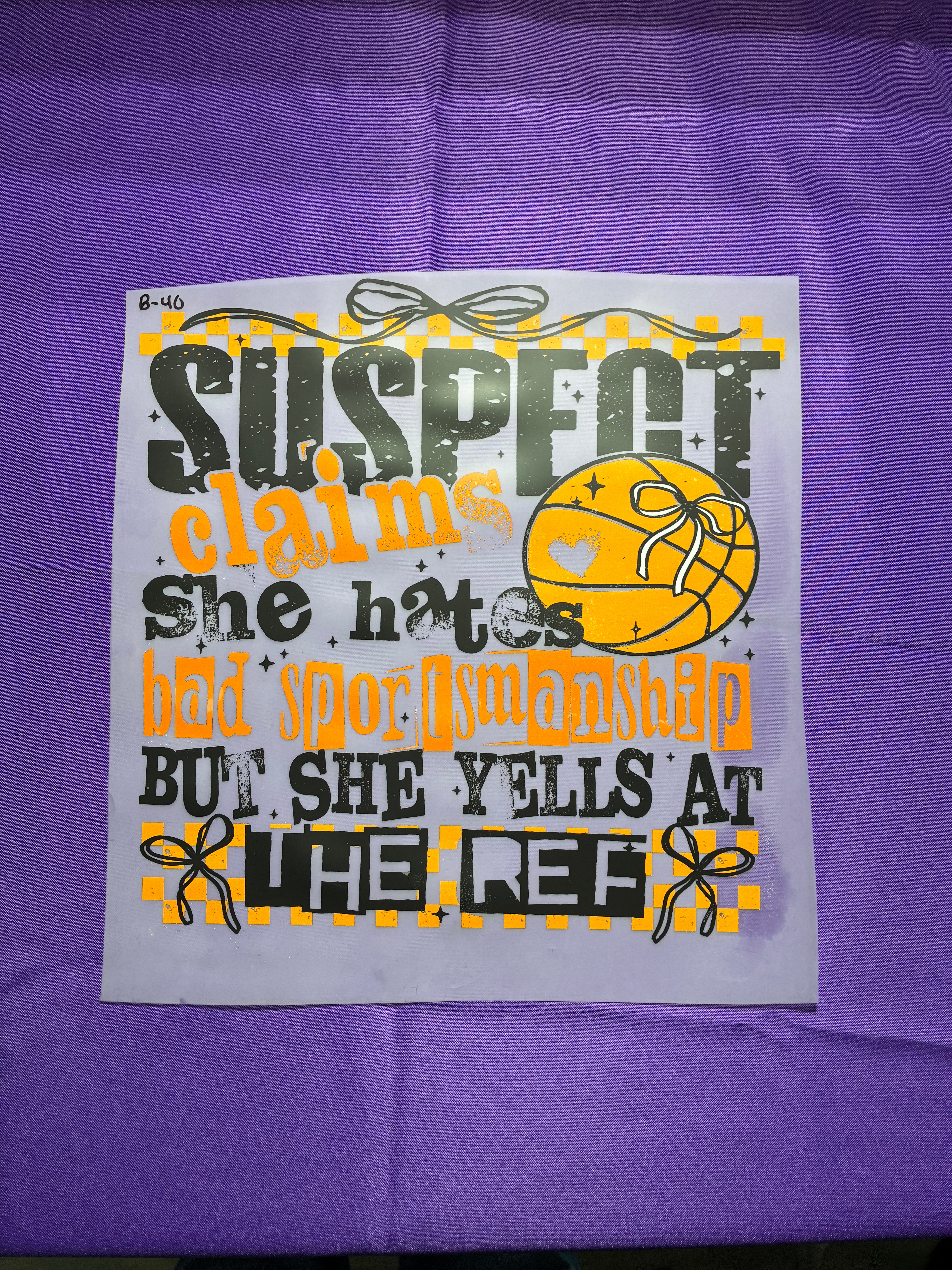 Basketball #40 Shirt Transfer
