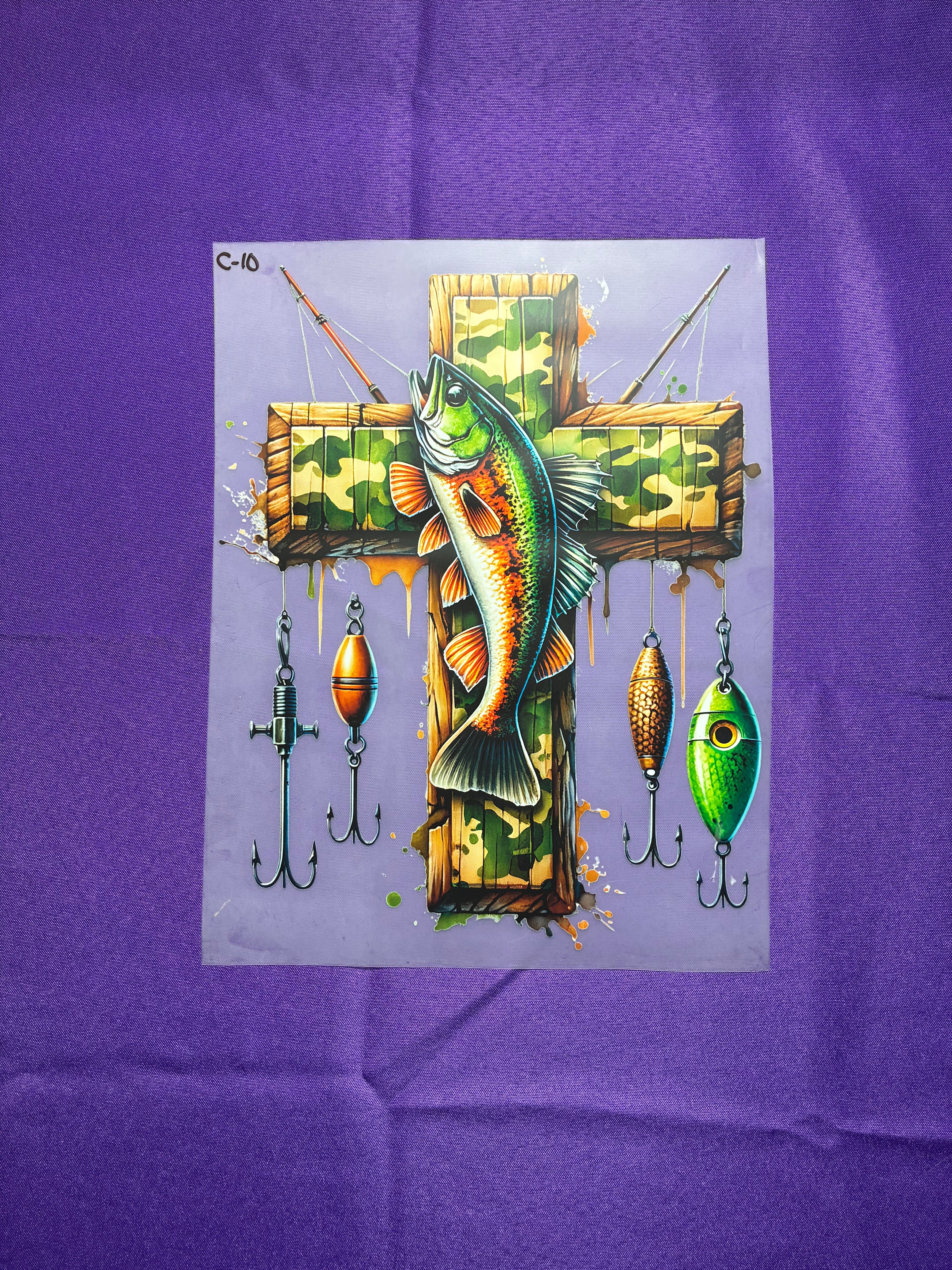 Fishing Cross Shirt Transfer
