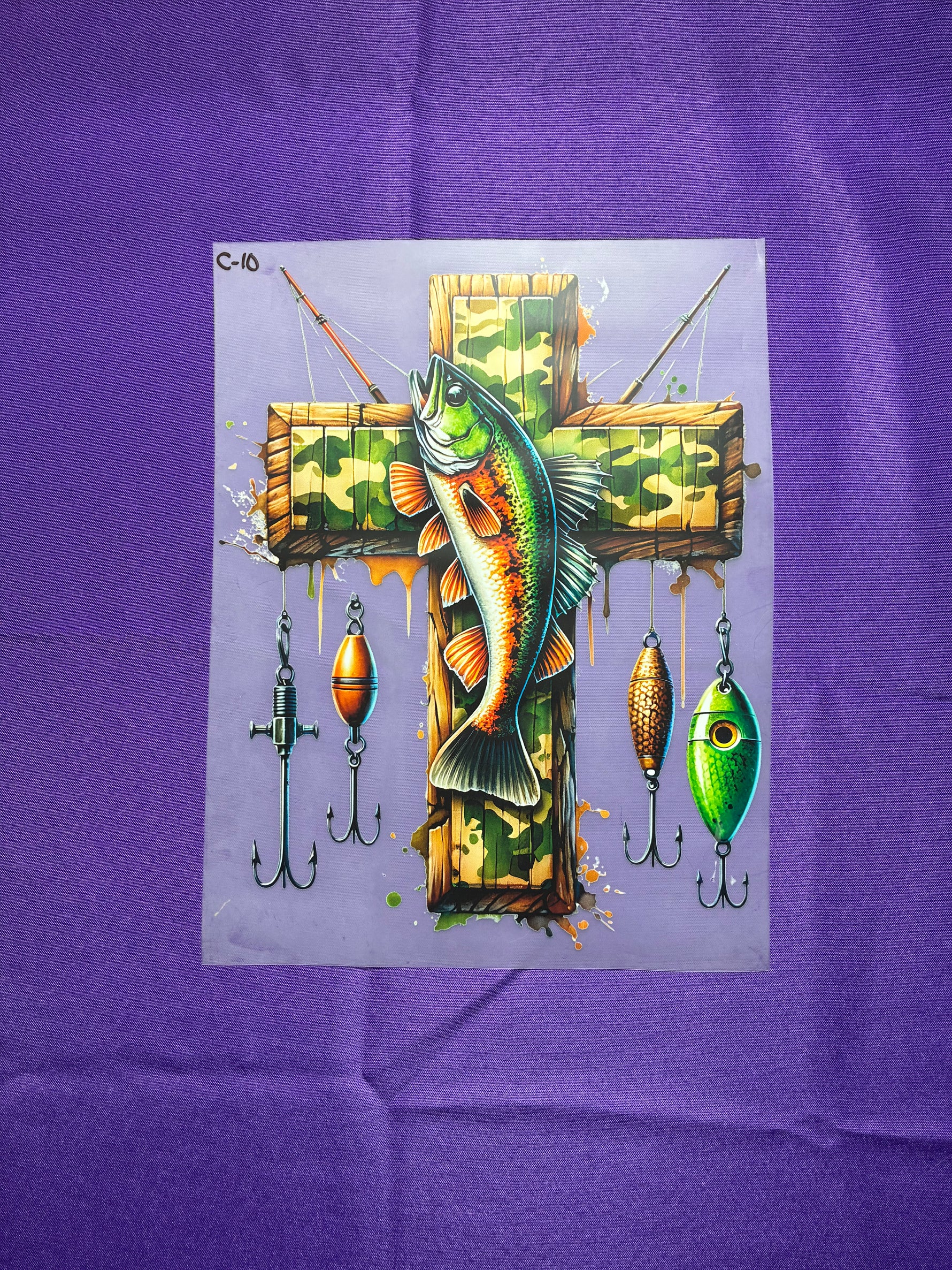 Fishing Cross Shirt Transfer