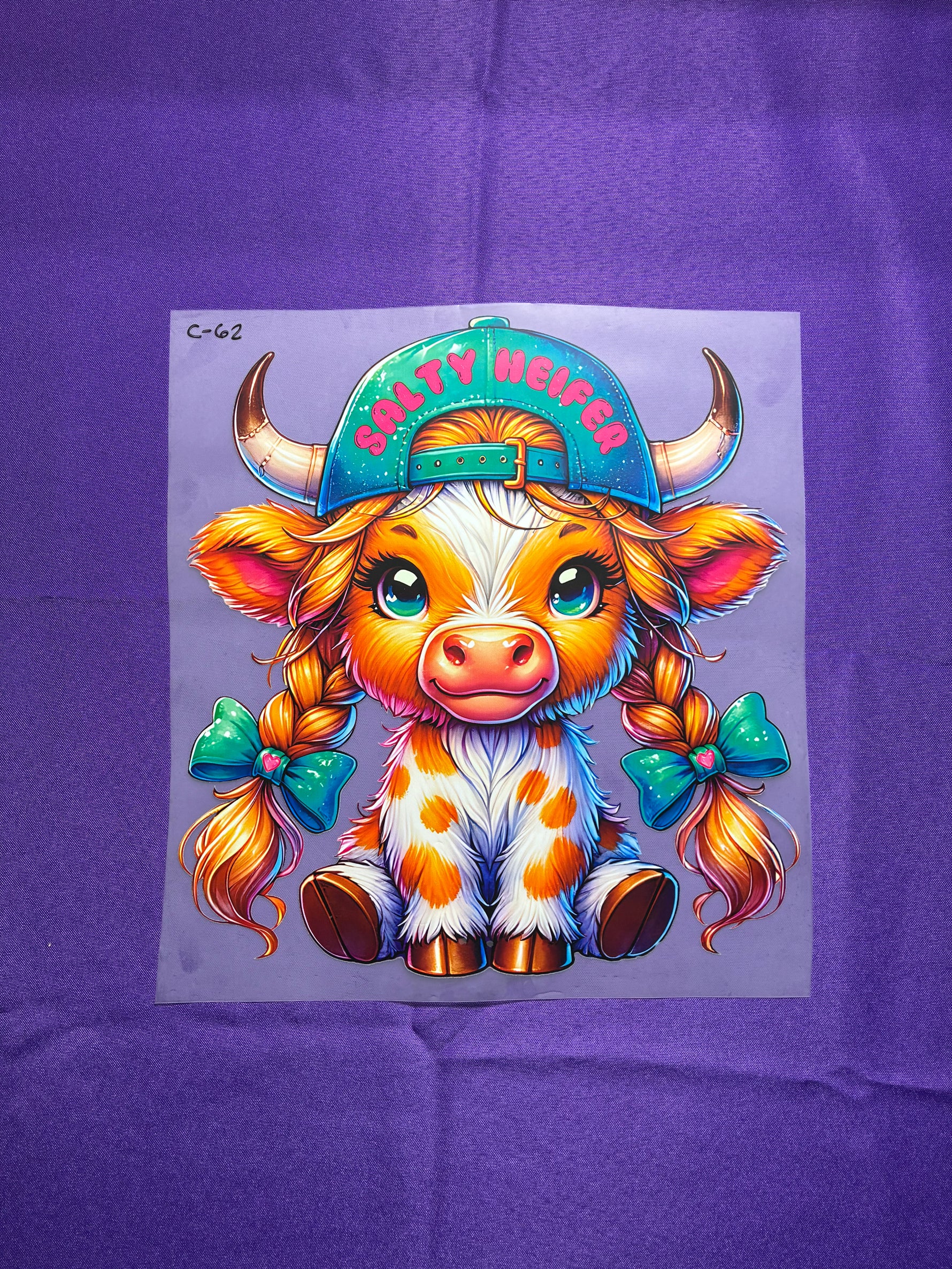 Salty Heifer Cow #62 Shirt Transfer