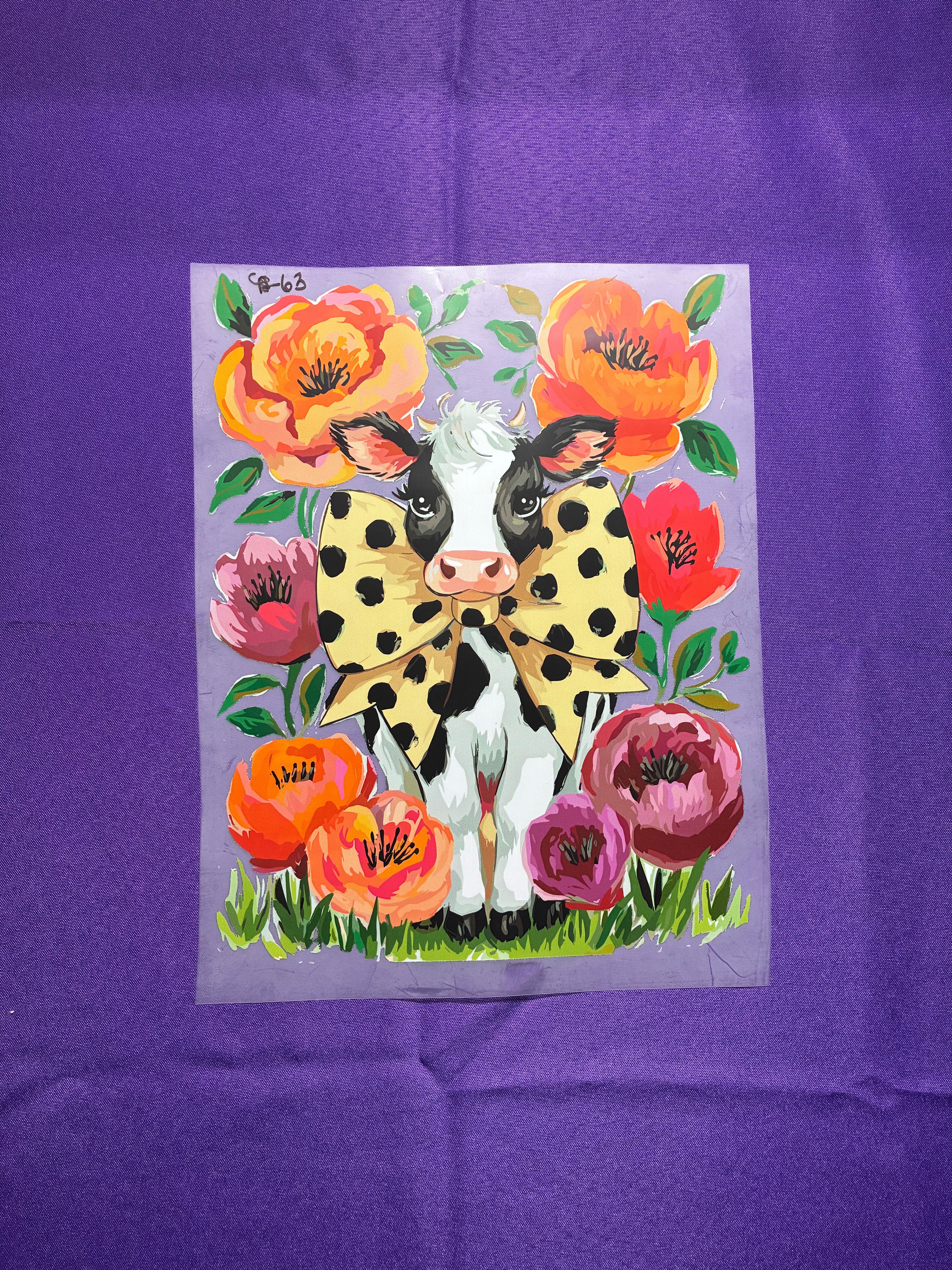 Dairy Cow With Flowers #63 Shirt Transfer