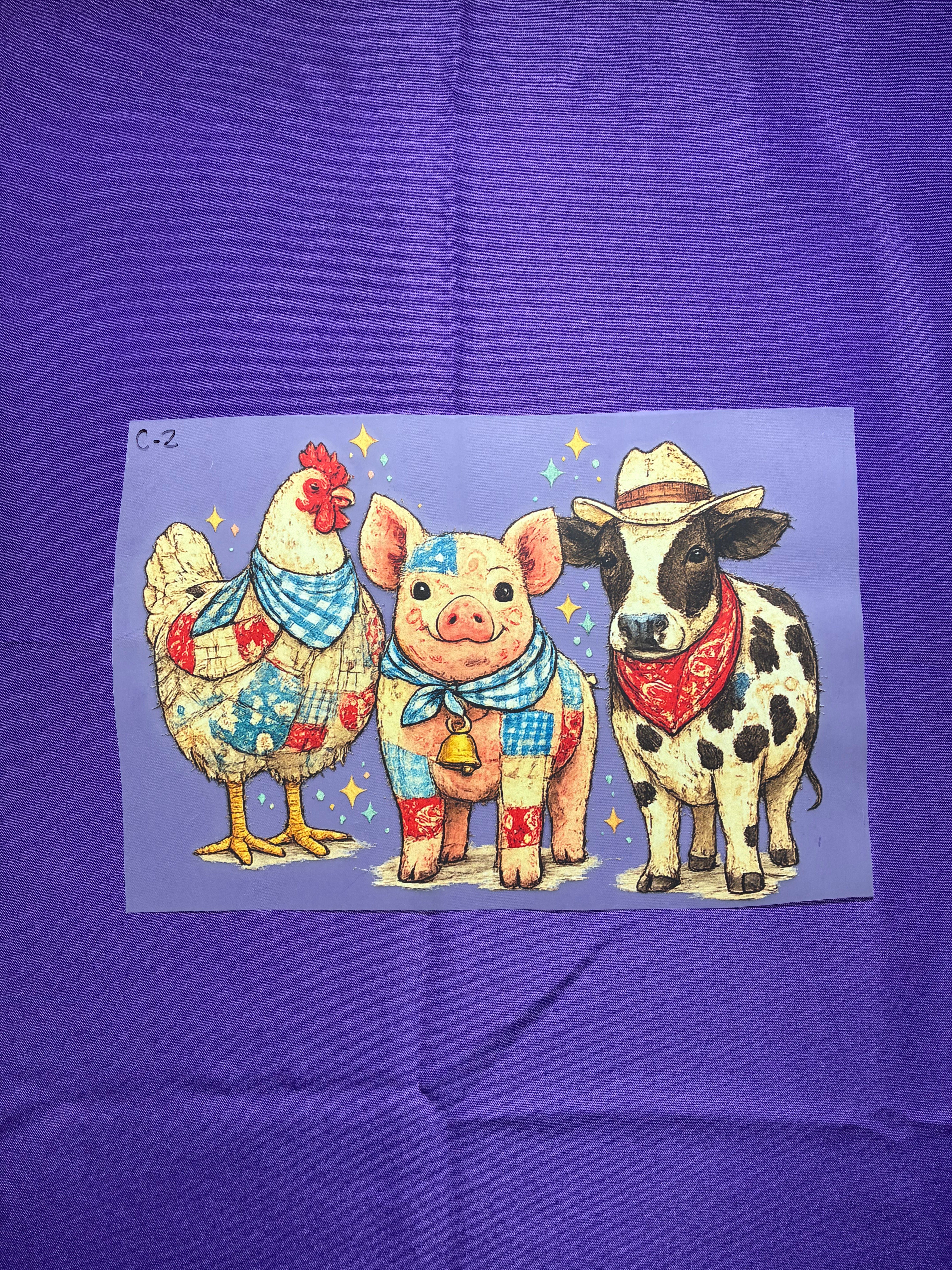 Quilted Farm Animals #2 Shirt Transfer