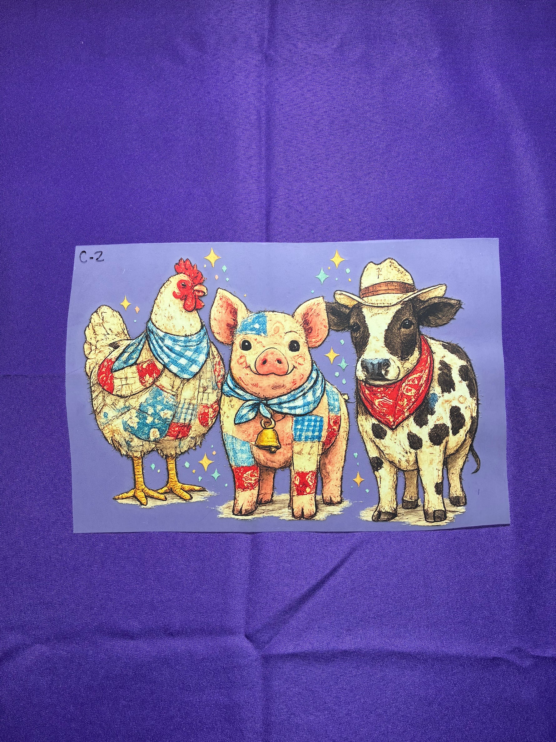 Quilted Farm Animals #2 Shirt Transfer