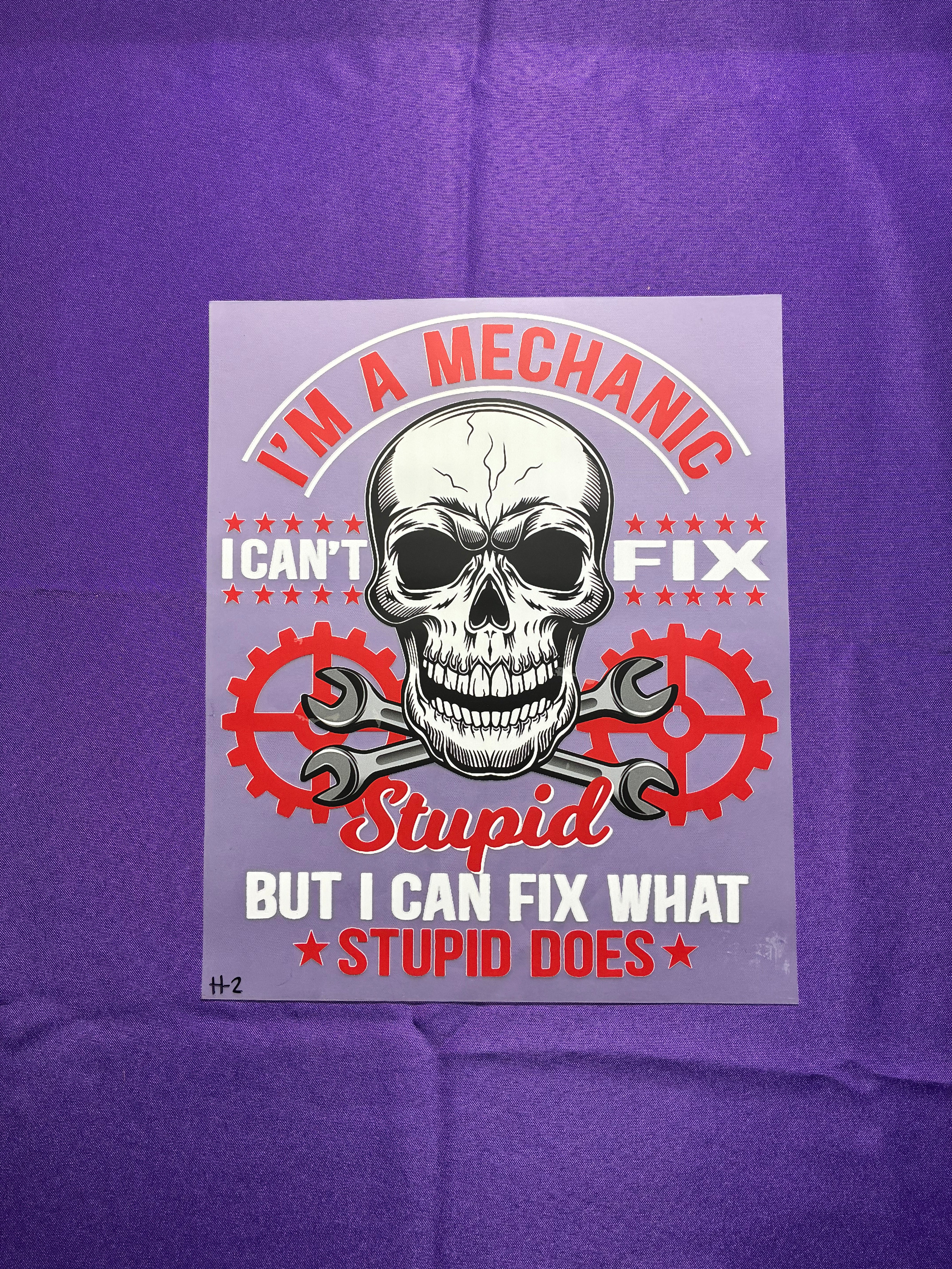 Mechanic #1 Shirt Transfer