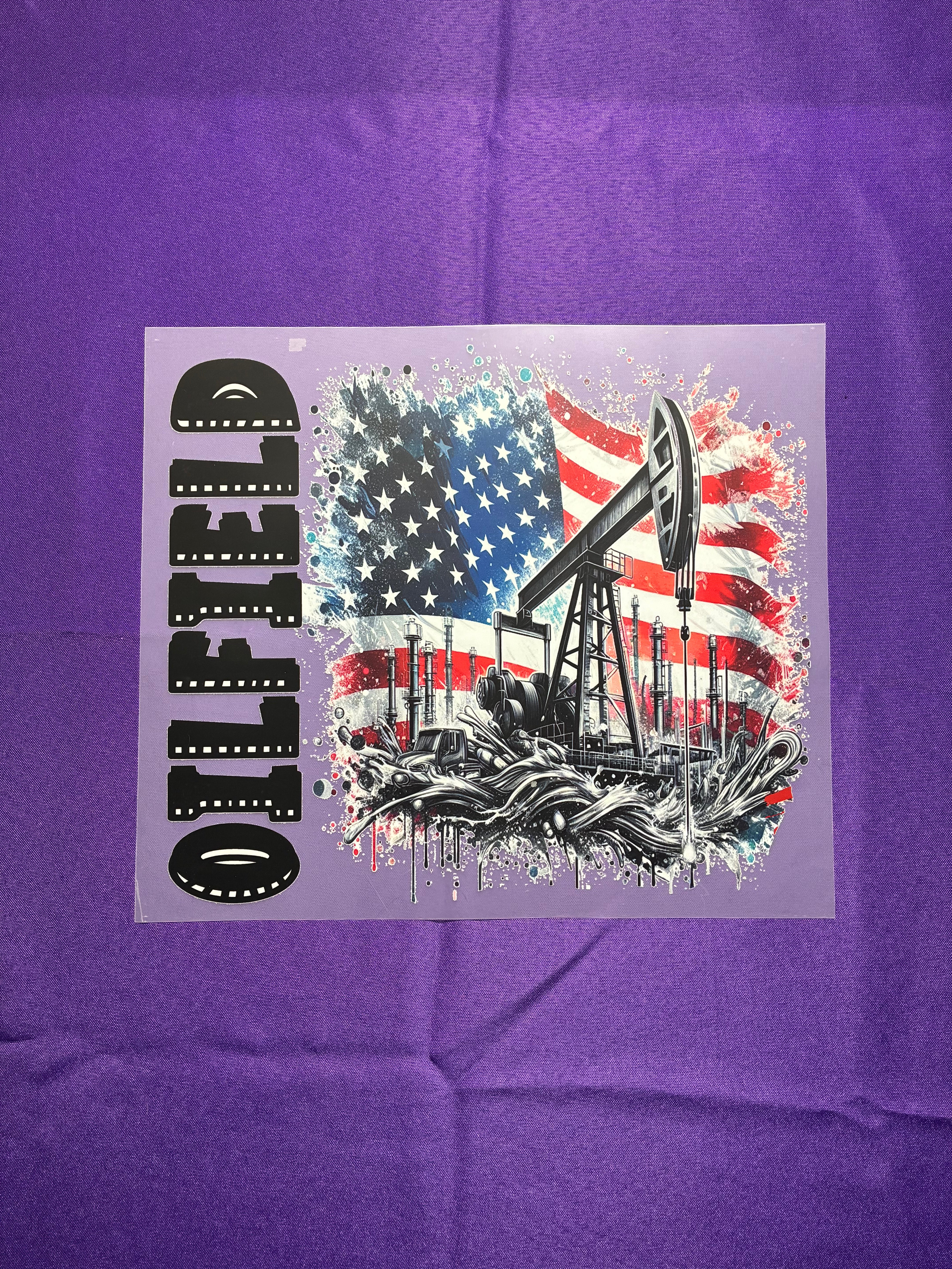 Oilfield with Flag Shirt Transfer