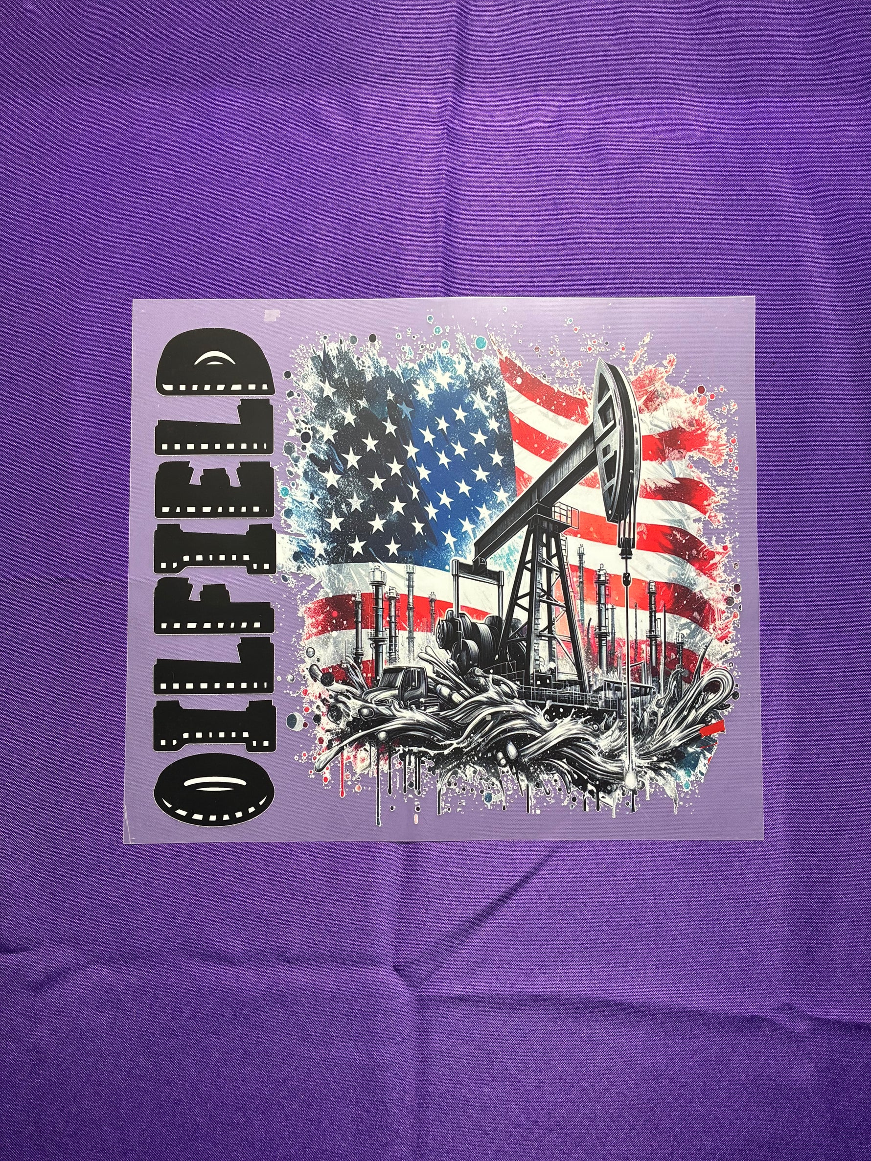 Oilfield with Flag Shirt Transfer
