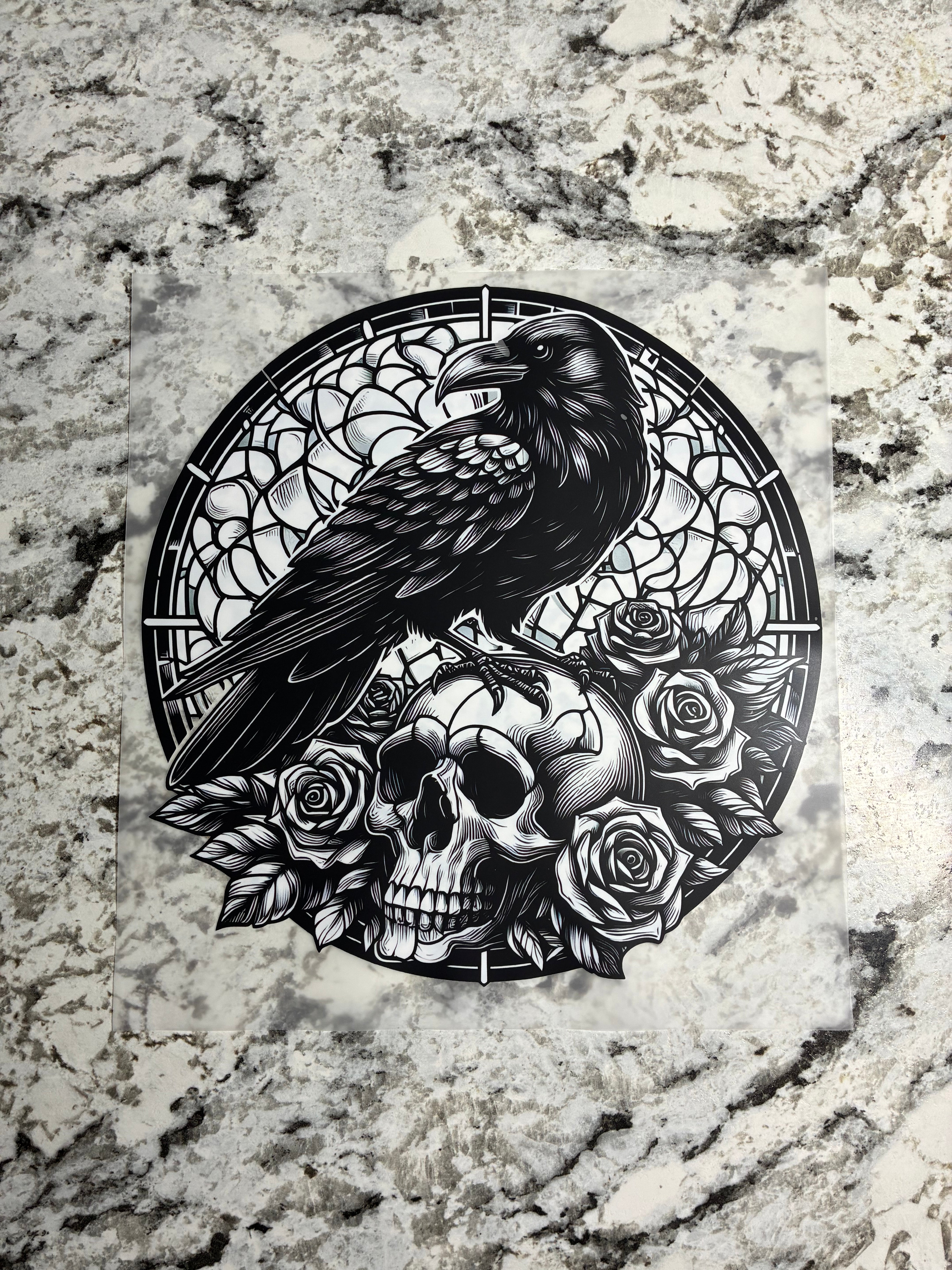 Crow with Skull Shirt Transfer