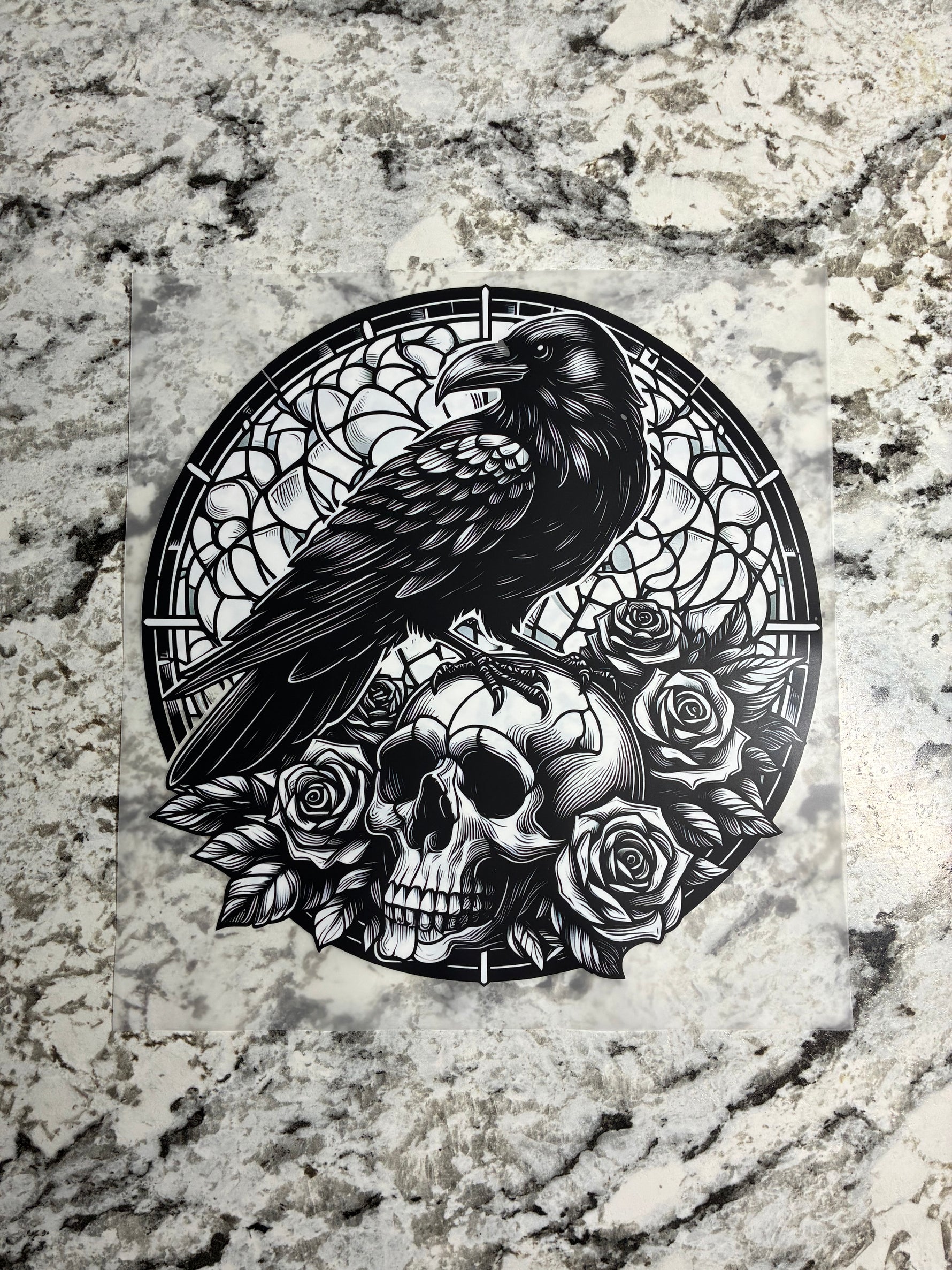 Crow with Skull Shirt Transfer