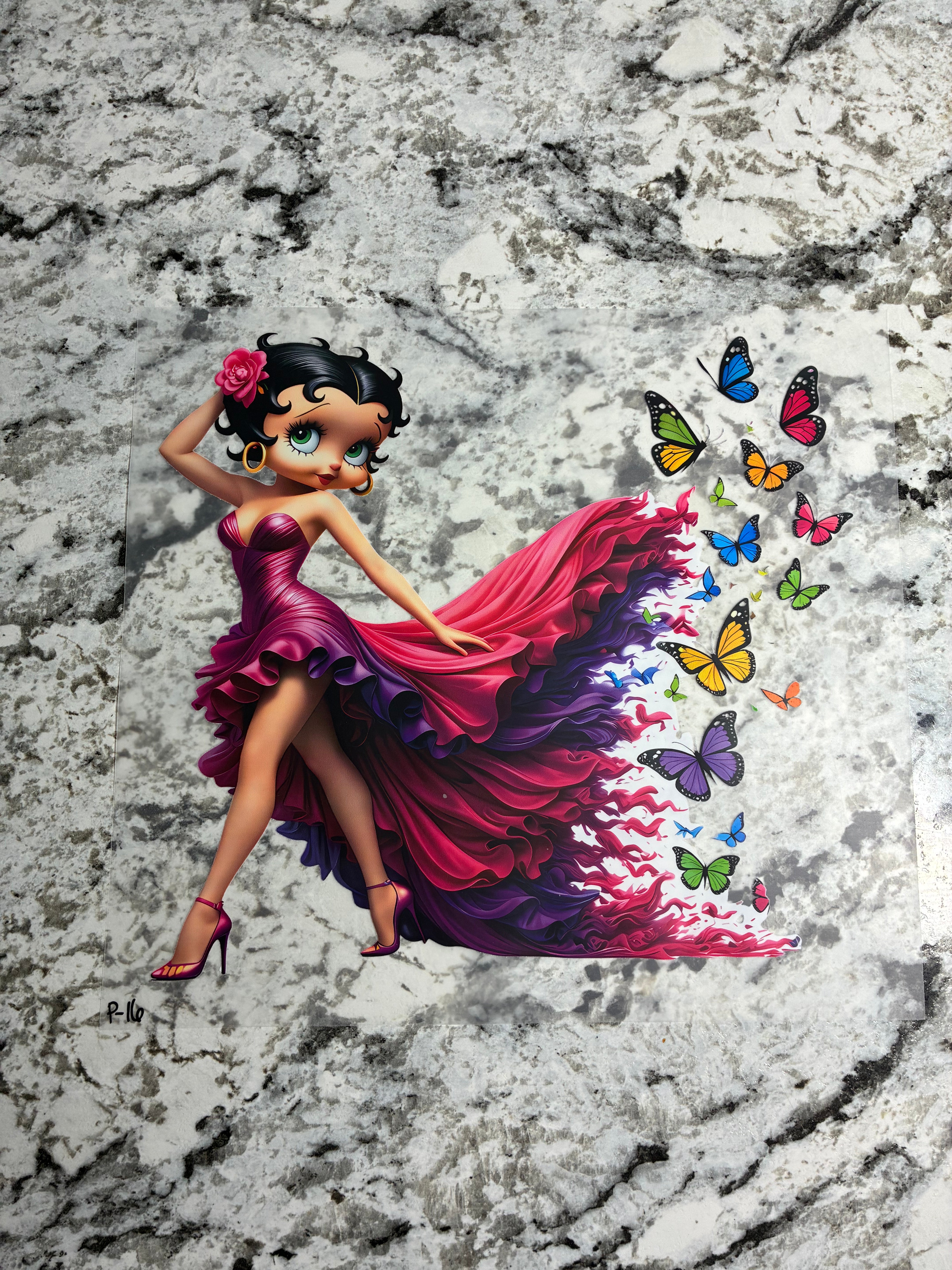Betty with Butterflies Shirt Transfer