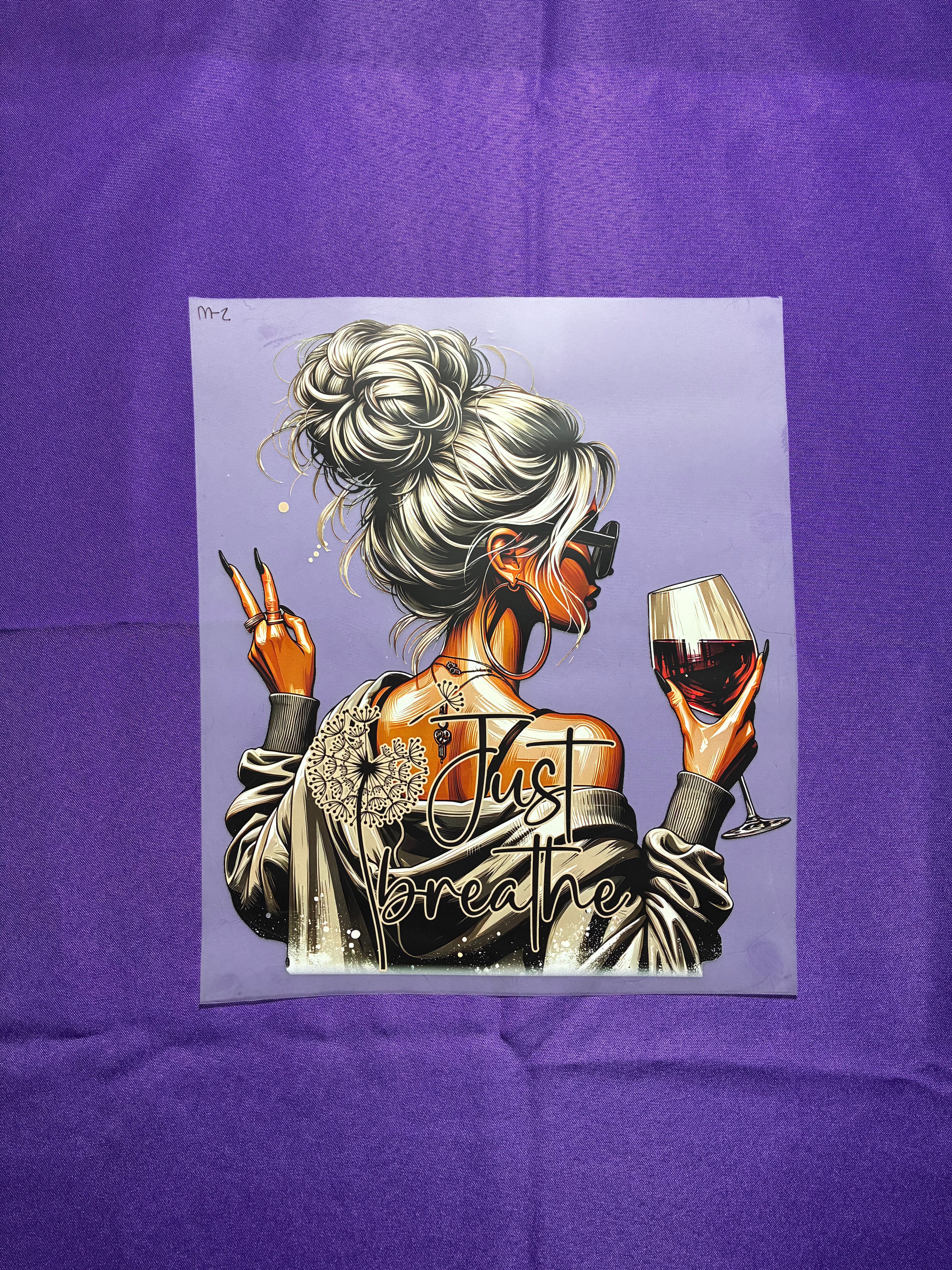 Just Breathe and Wine Shirt Transfer