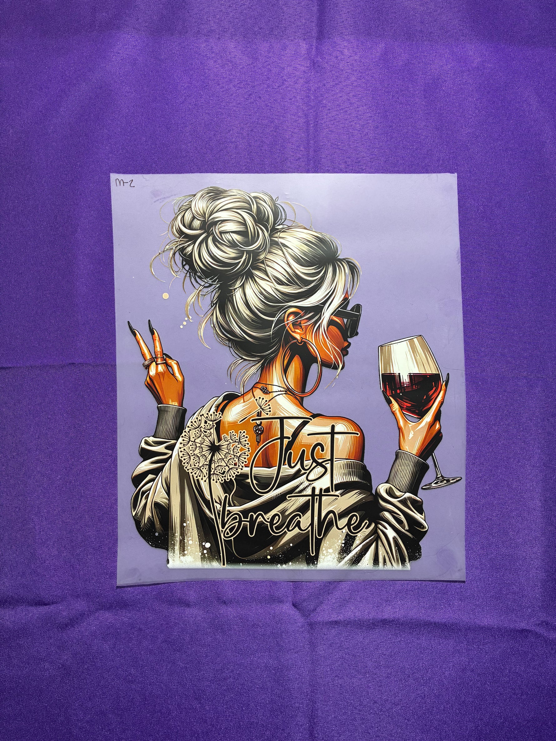 Just Breathe and Wine Shirt Transfer