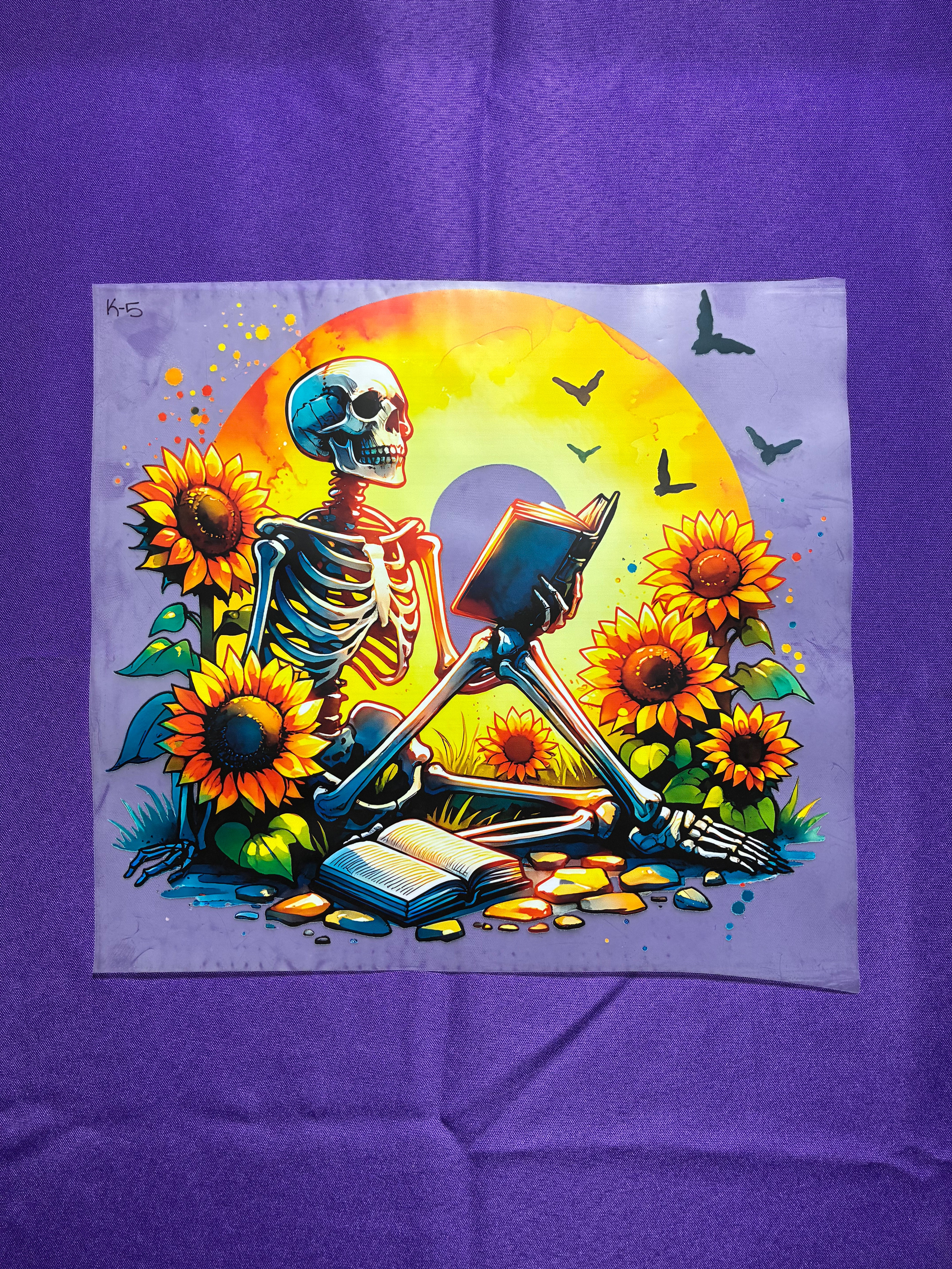 Skeleton Reading Shirt Transfer