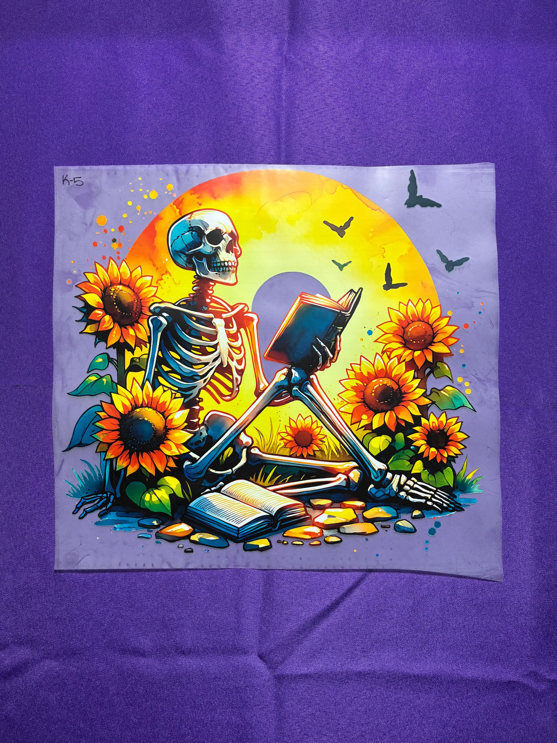 Skeleton Reading Shirt Transfer