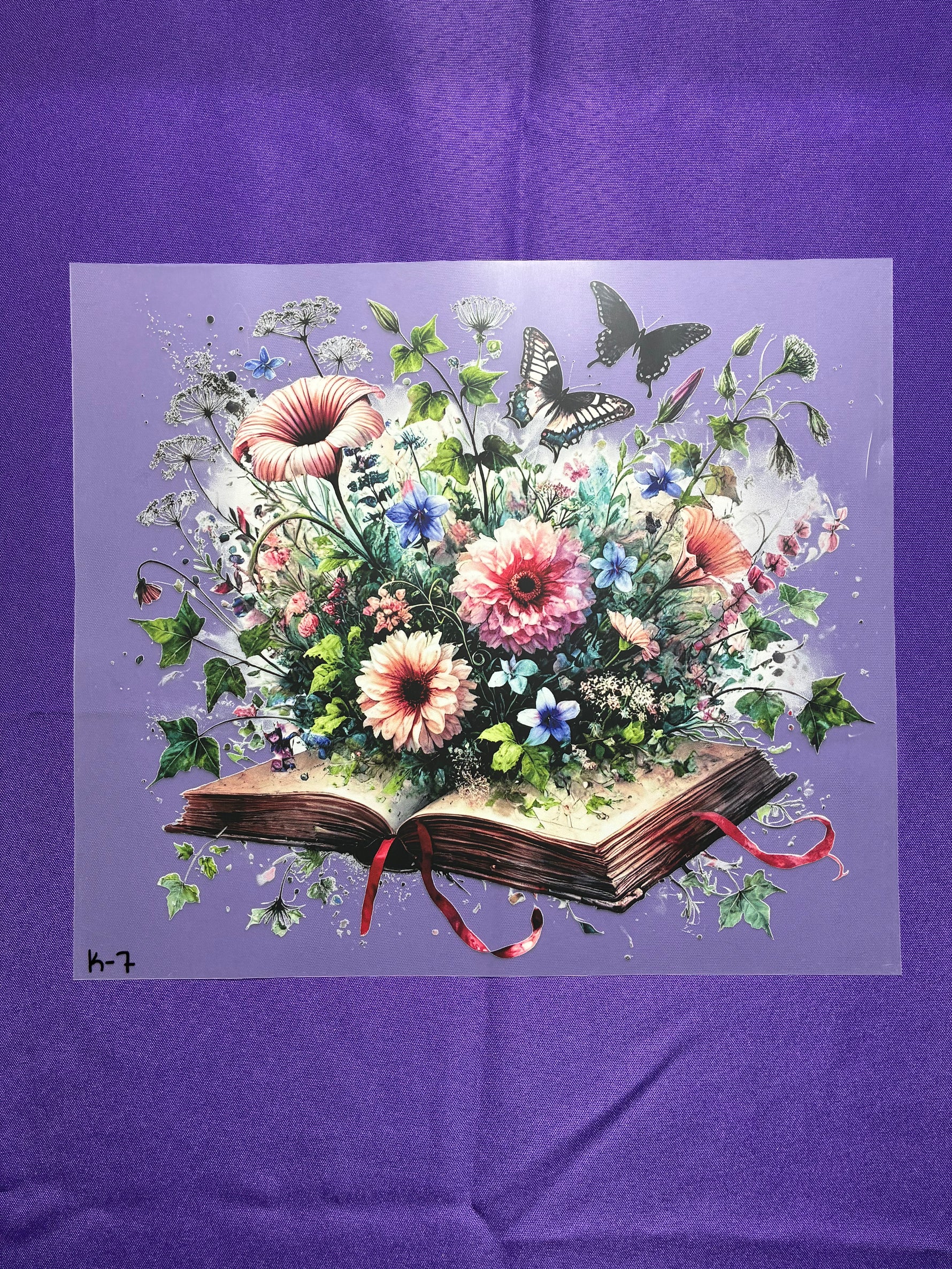 Floral with Open Book Shirt Transfer