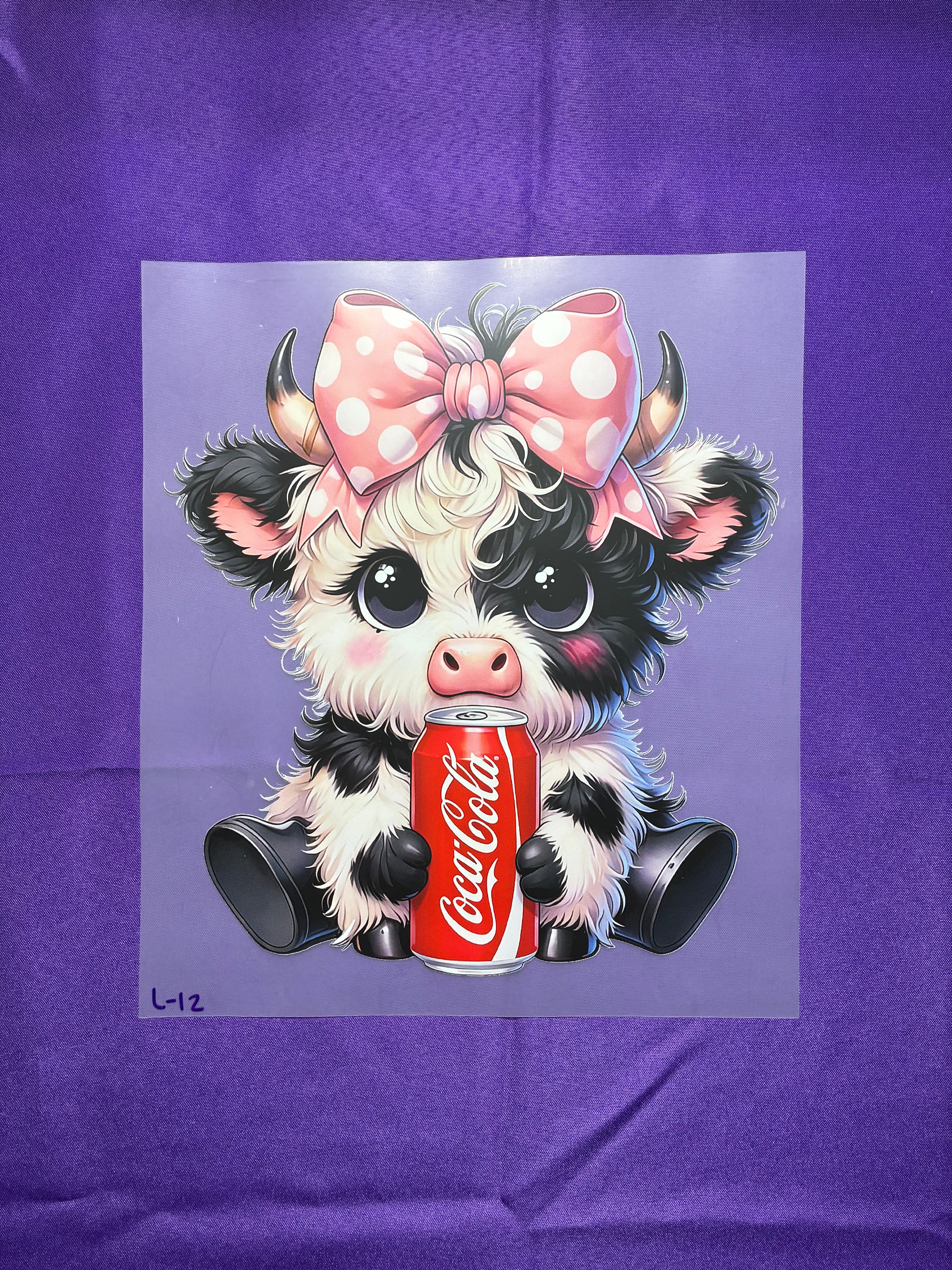 Cow with Drink Shirt Transfer