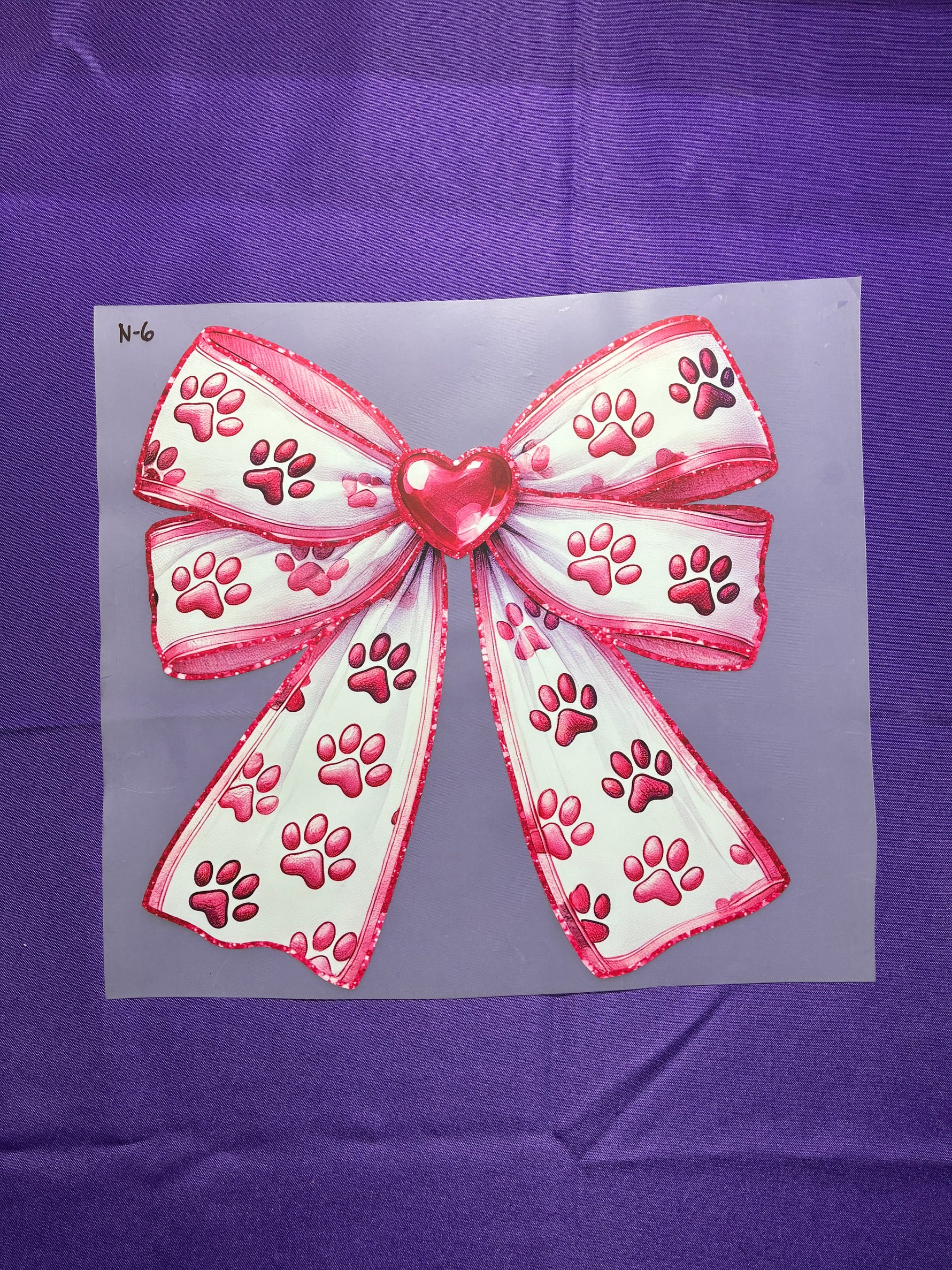 Paw Print Bow Shirt Transfer