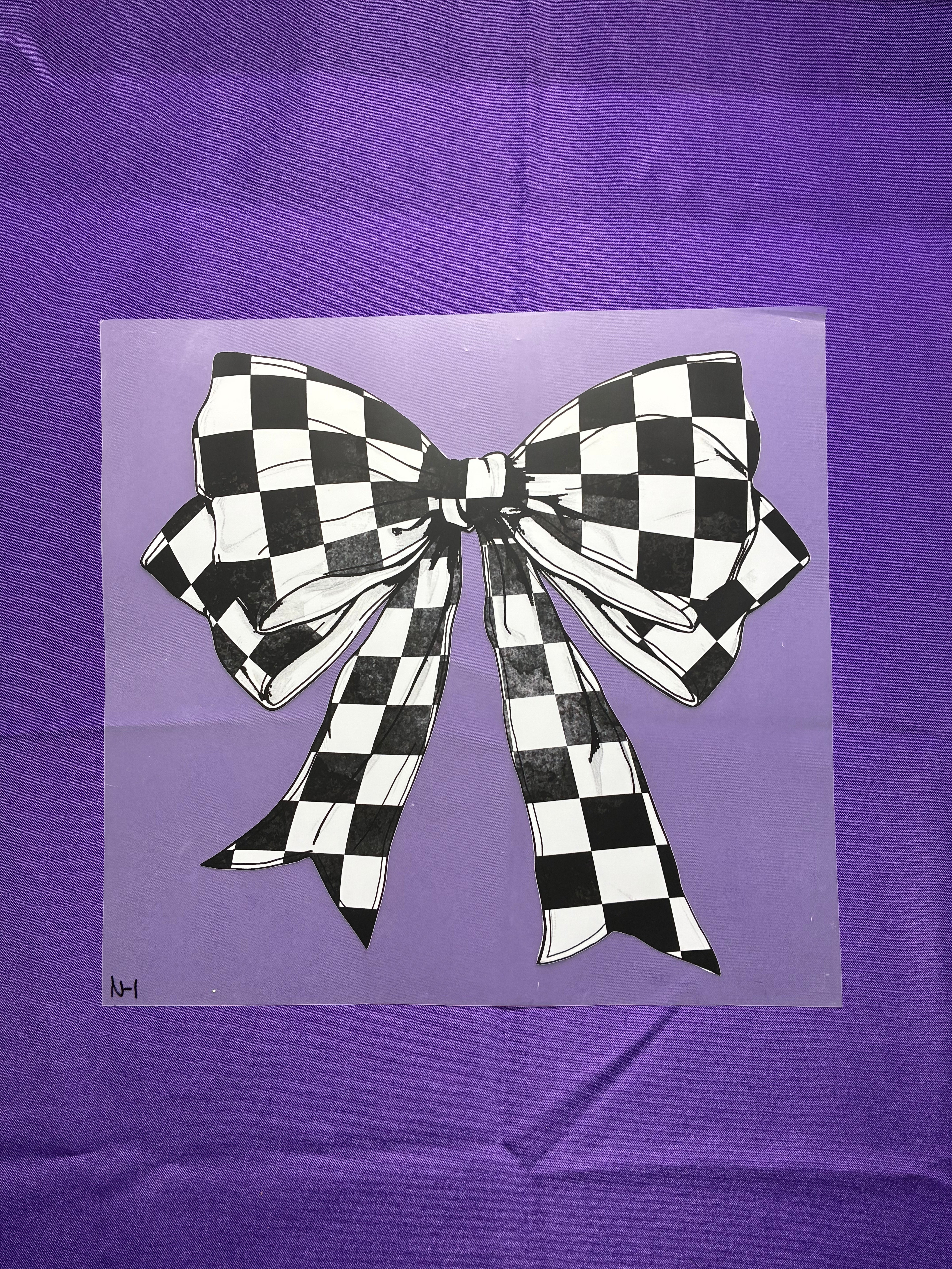 Checkered Bow Shirt Transfers